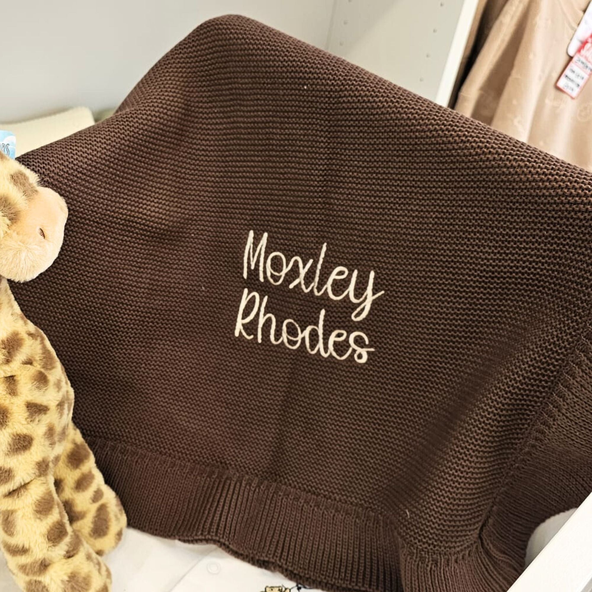 Ruffle Edge Personalised Baby Blanket - Embroidered Name