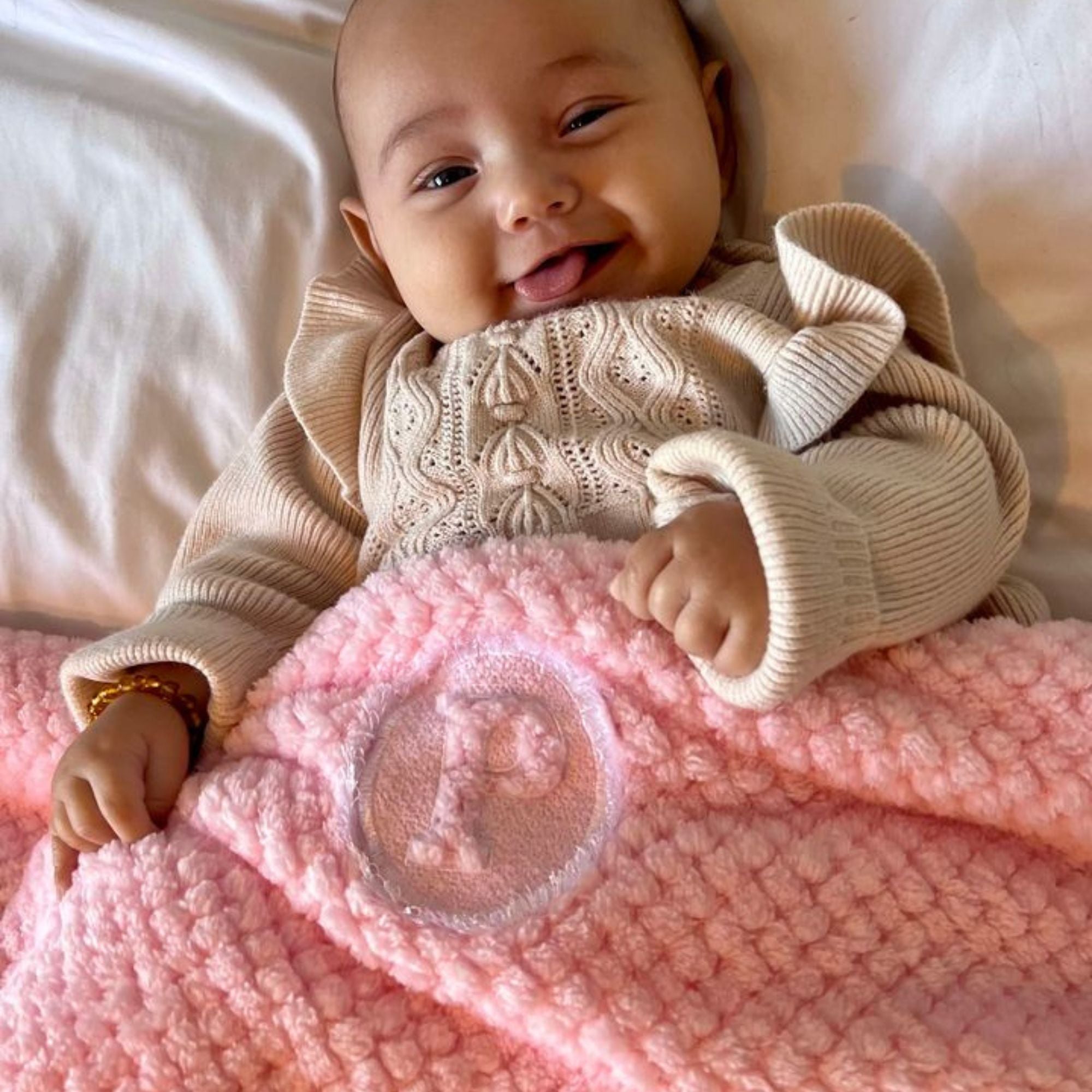 Embroidered Baby Blanket with Personalised Frilly Initial