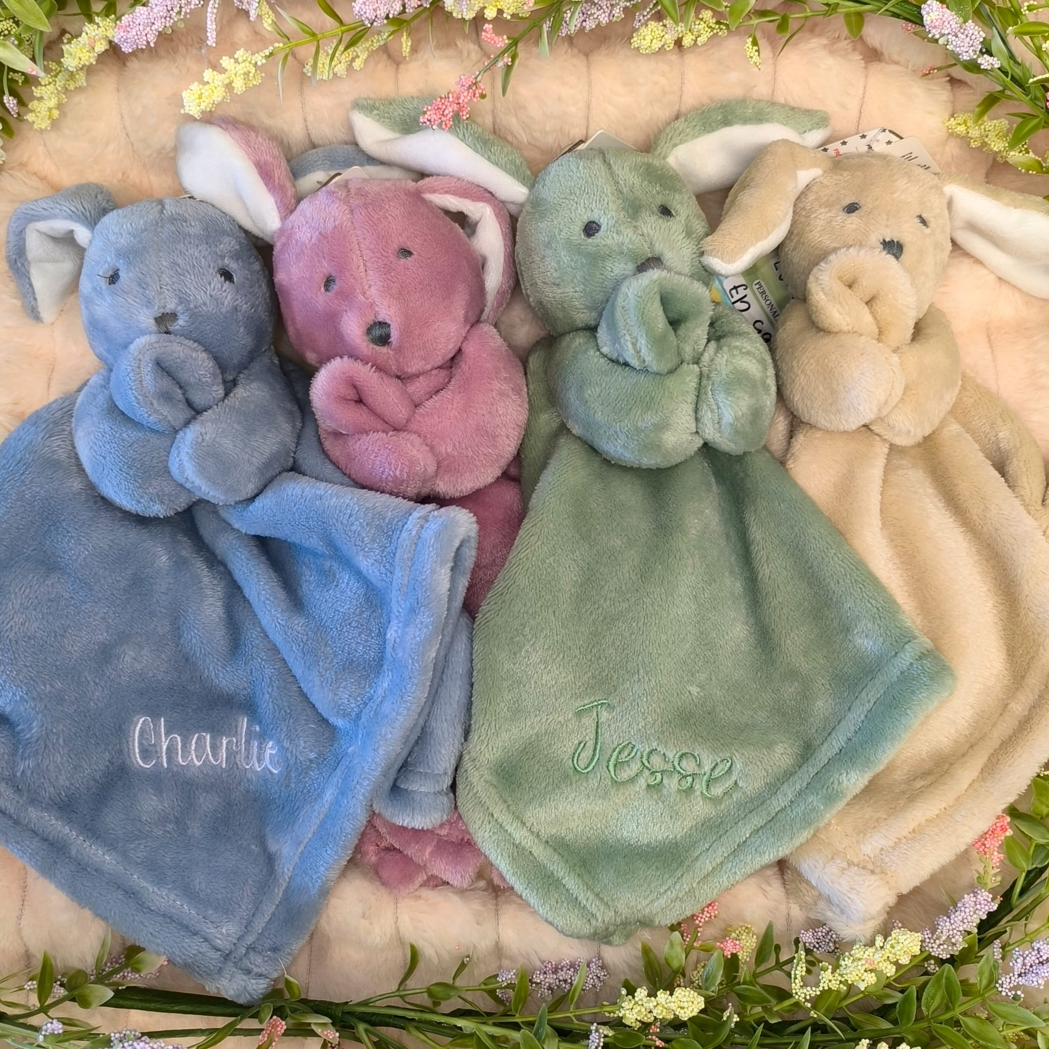 Toy Baby Comfort Teddy Personalised Bunny Comforter Embroidered