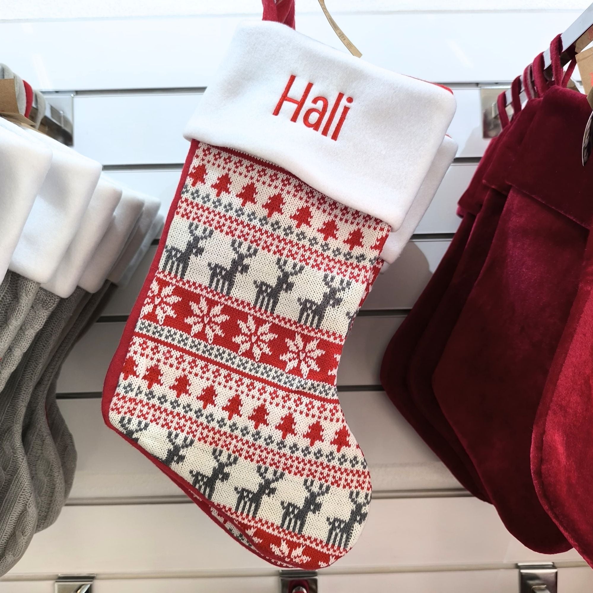 Personalised Nordic Reindeer Christmas Stocking