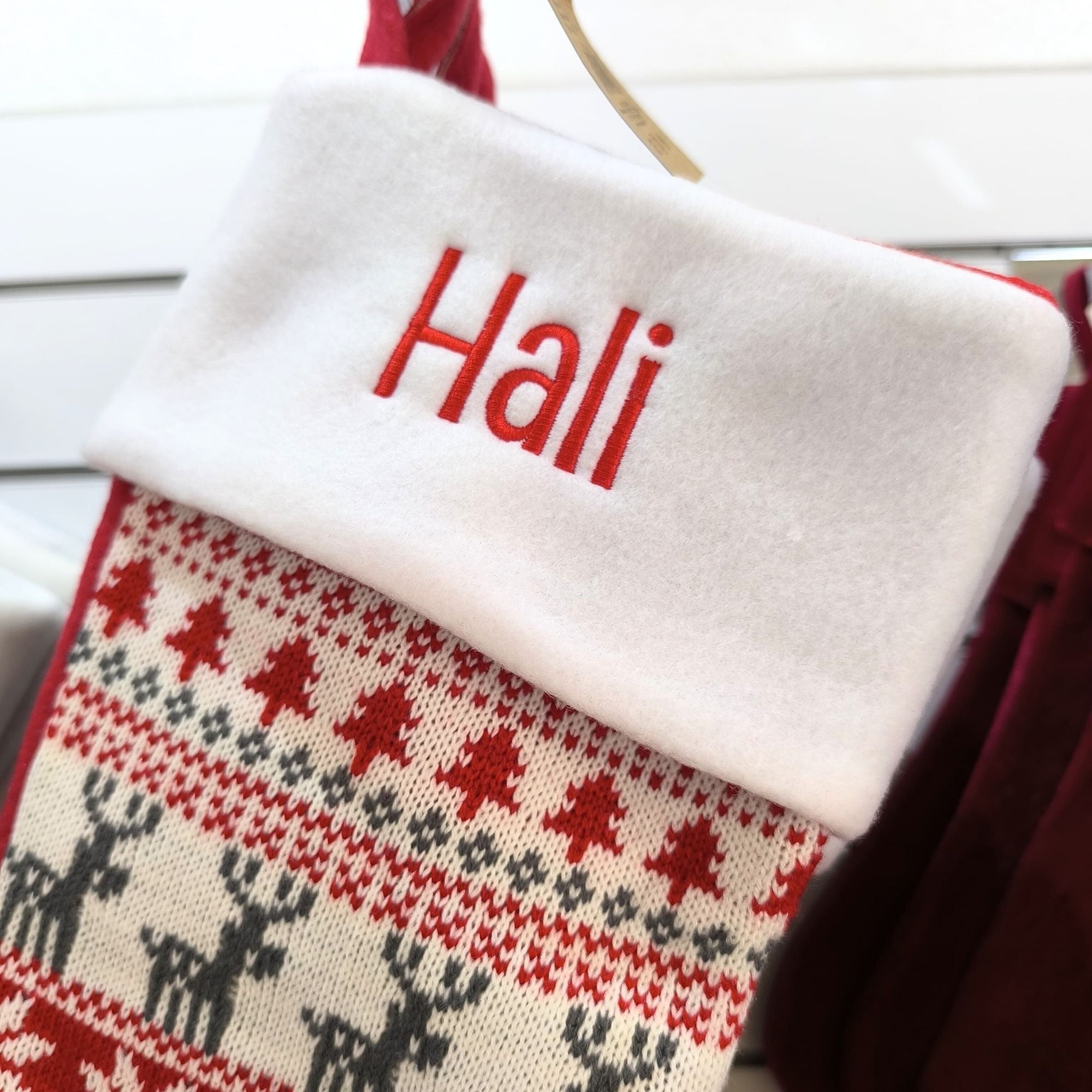 Personalised Nordic Reindeer Christmas Stocking