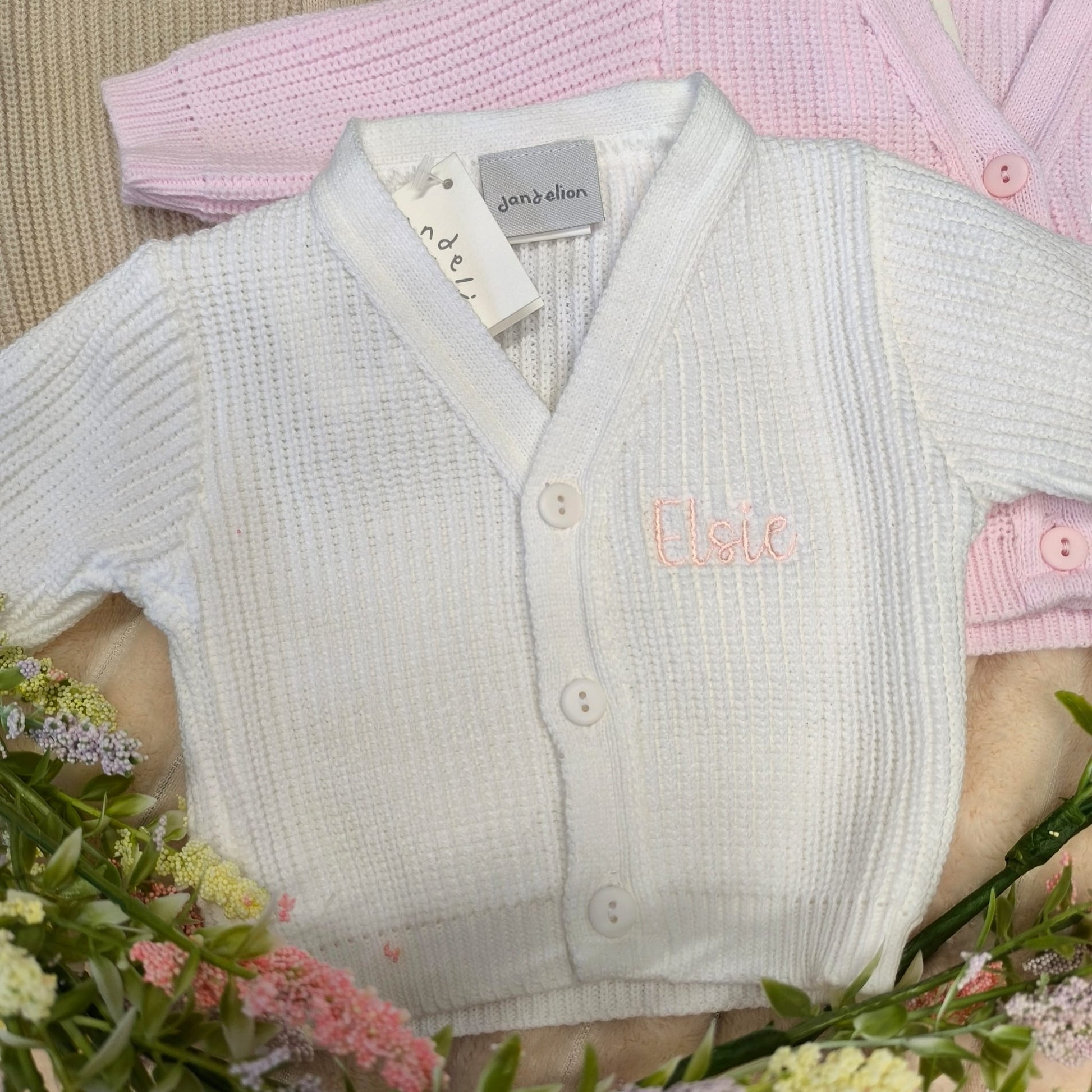 Personalised Embroidered Baby Cardigan with Name