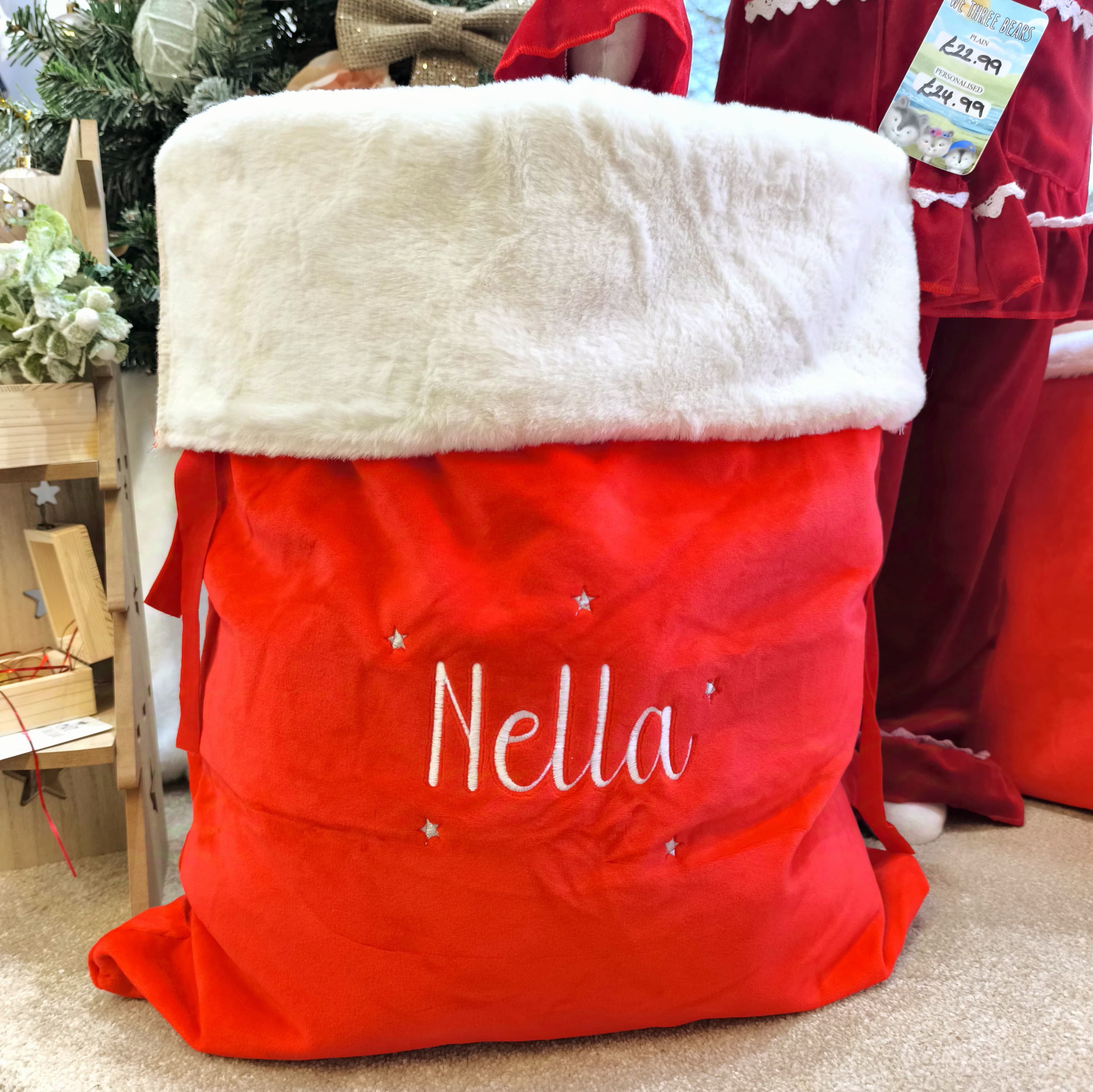 Personalised Christmas Sack - Luxury Faux Fur & Velvet