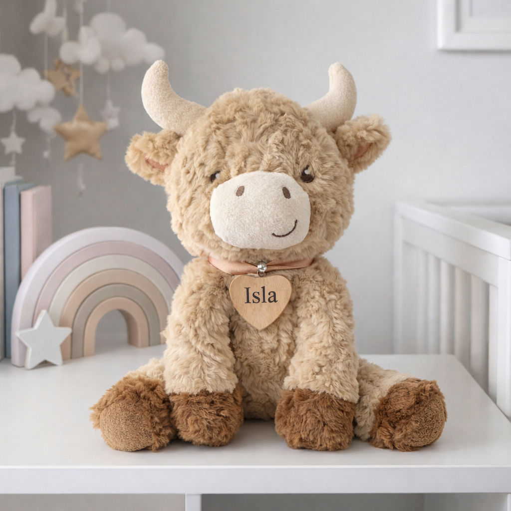 Keeleco Hamish Highland Cow Soft Toy - 15cm or 25cm - Personalised