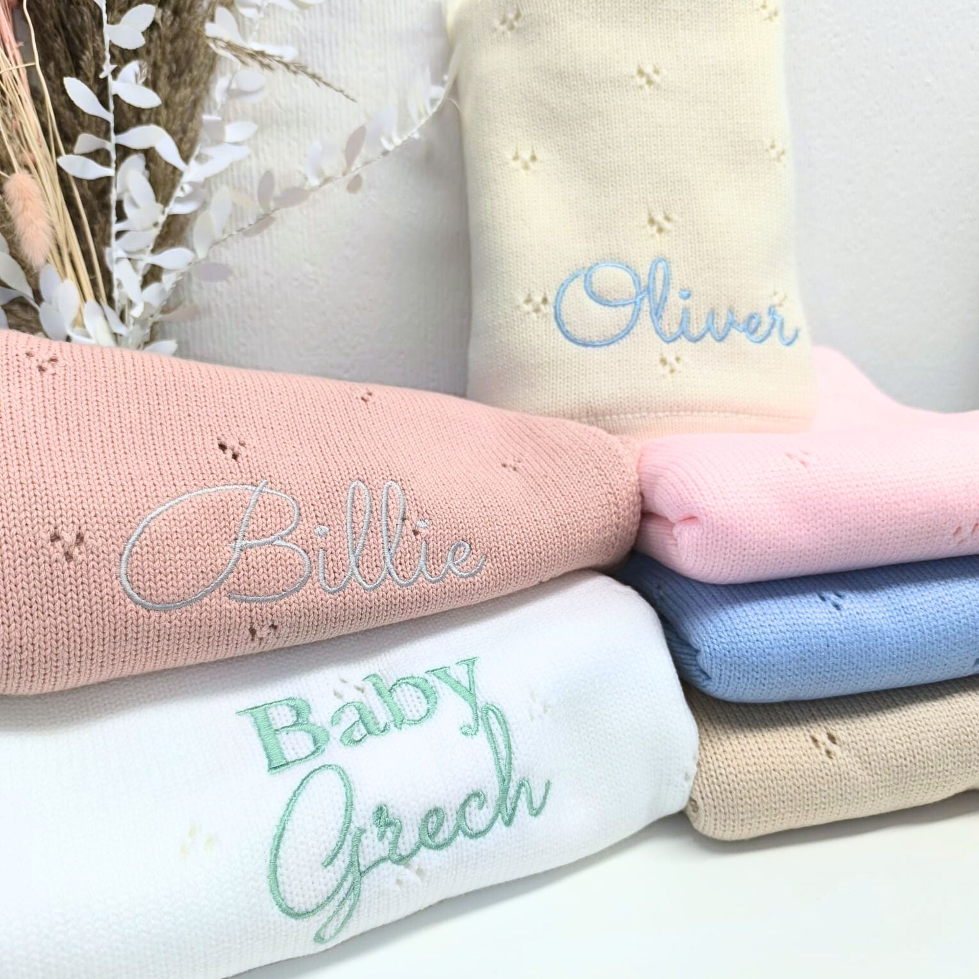 Personalised Knitted Baby Blanket with Name