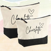 Personalised Make Up Bag with Name & Heart Design