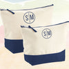 Personalised Canvas Wash Bag with Initials for Women