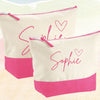 Personalised Make Up Bag with Name & Heart Design