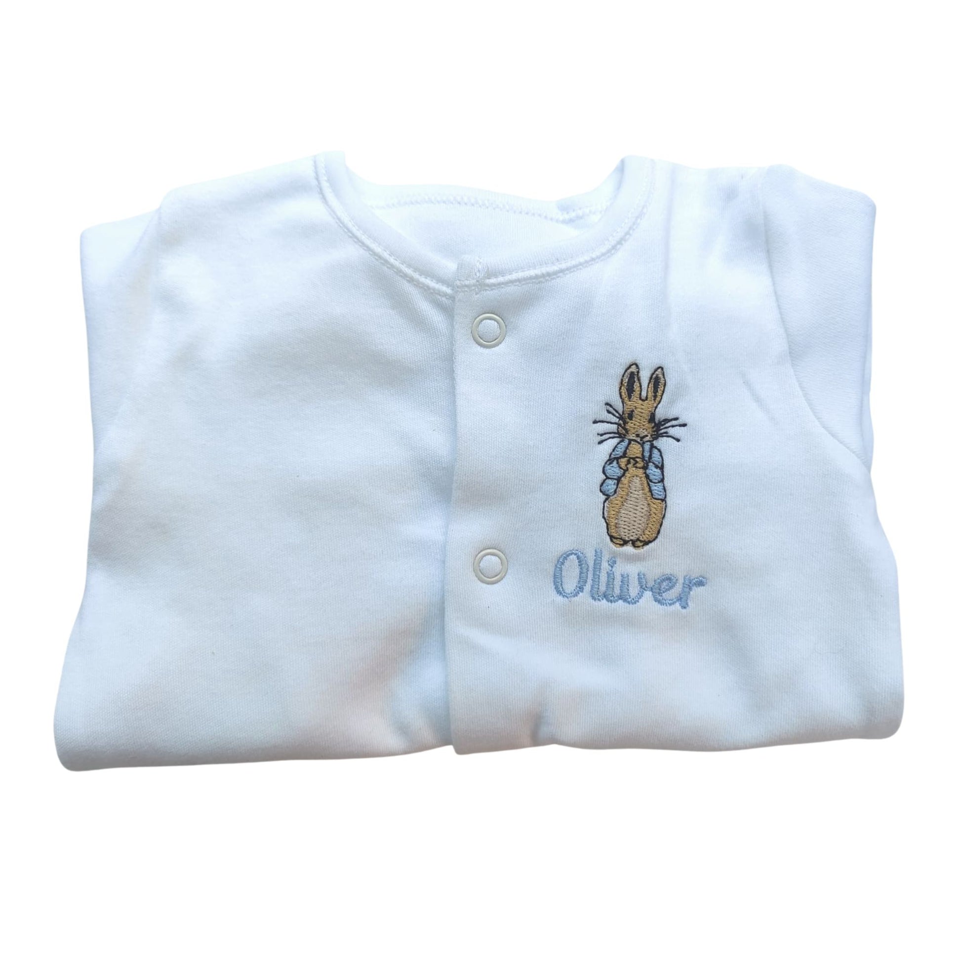 Peter Rabbit Sleepsuit for Baby with Embroidered Name & Design