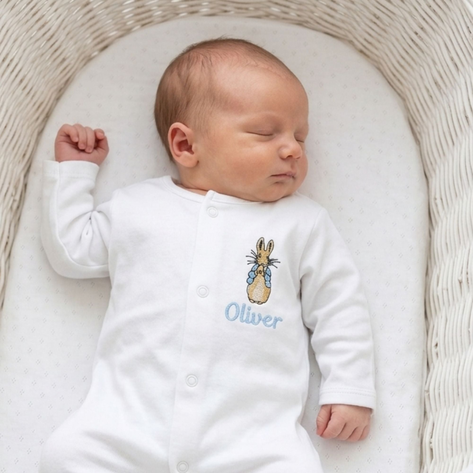 Peter Rabbit Sleepsuit for Baby with Embroidered Name & Design