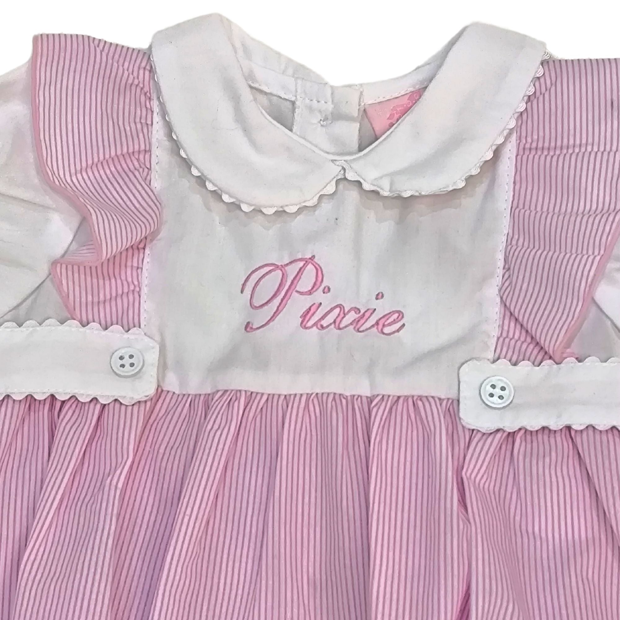 Rock A Bye Baby Girls Striped Romper - Plain or Personalised