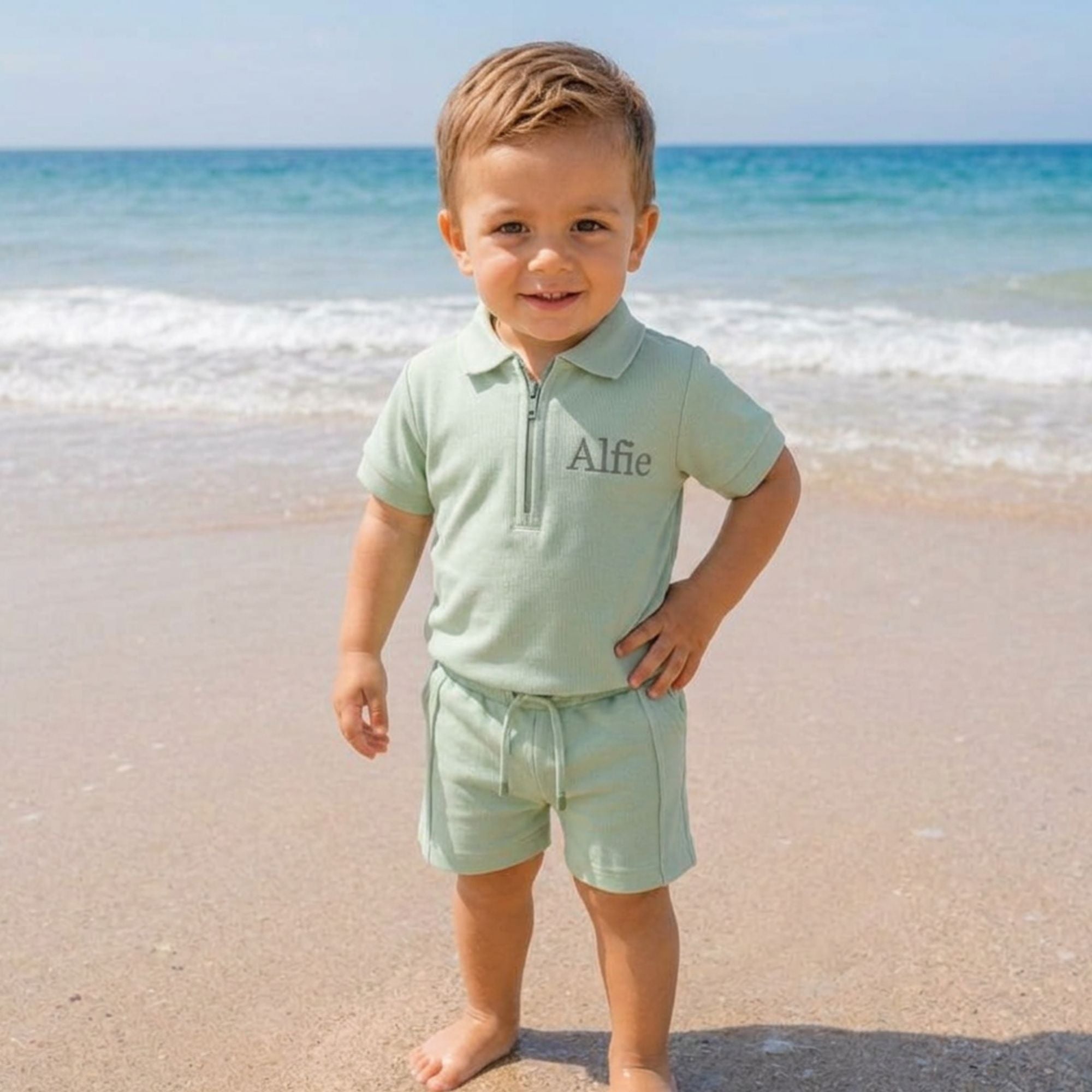 Personalised Boys Polo and Shorts Set - Embroidered Name