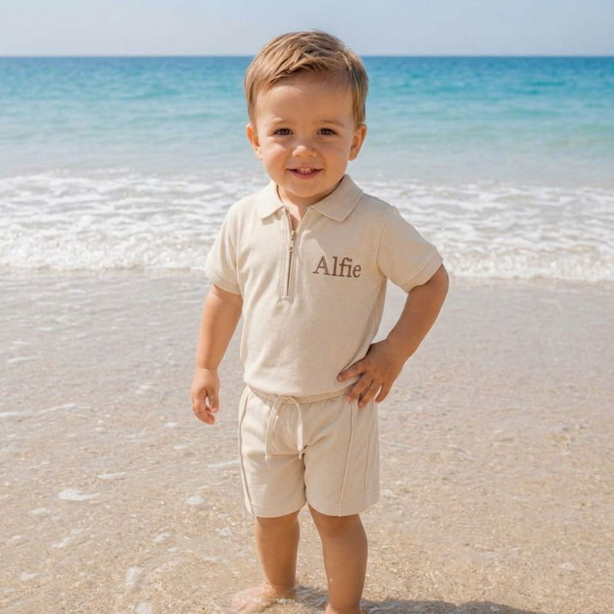 Personalised Boys Polo and Shorts Set - Embroidered Name