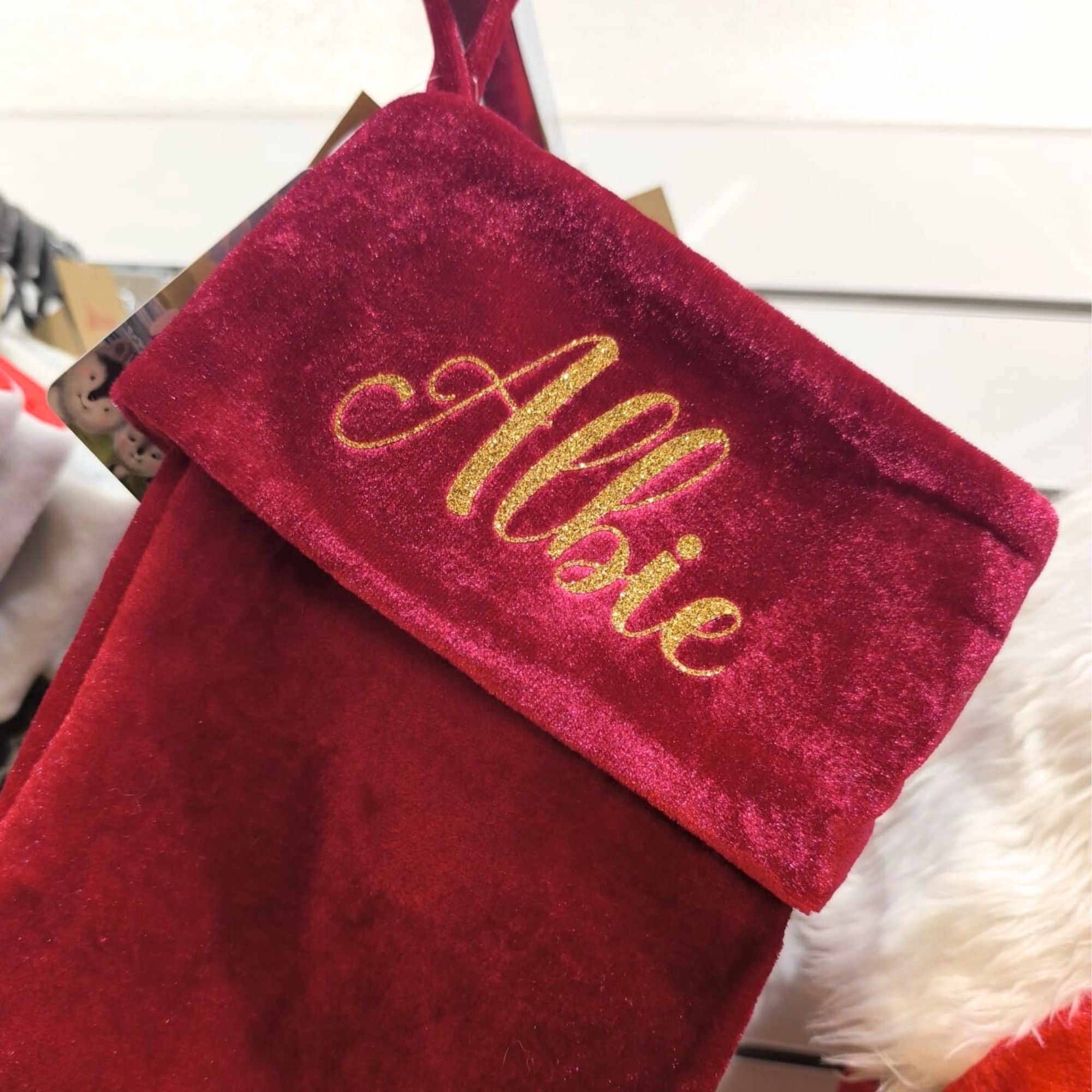 Personalised Red Velvet Stocking