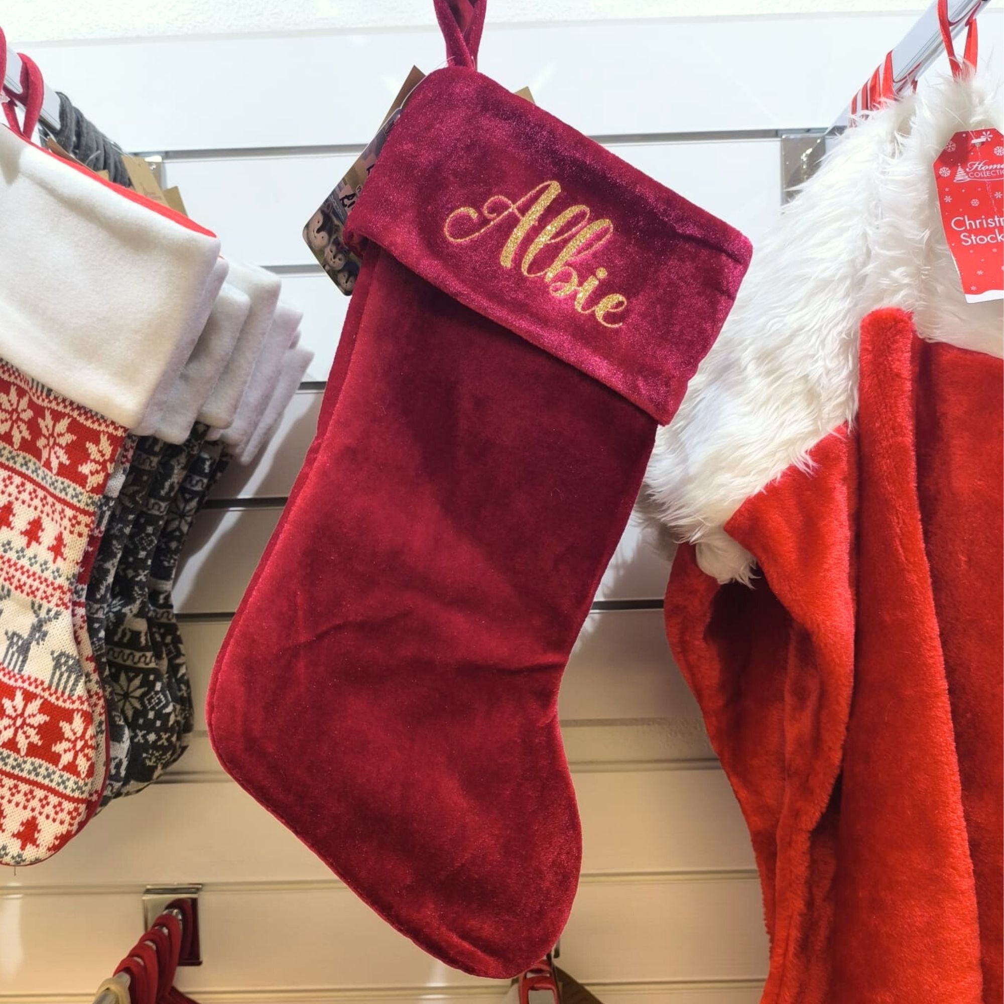 Personalised Red Velvet Stocking