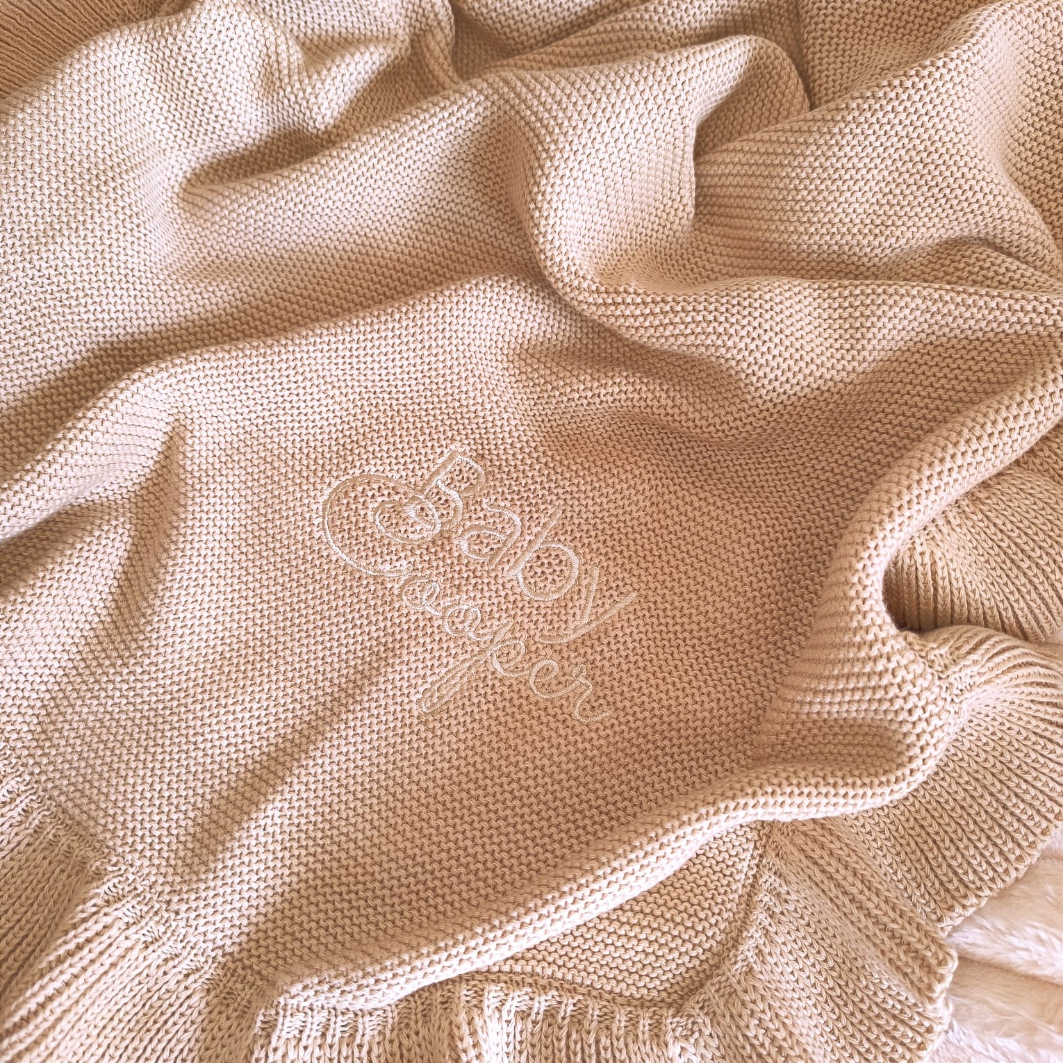Personalised Embroidered Baby Blanket - Ruffle Edge