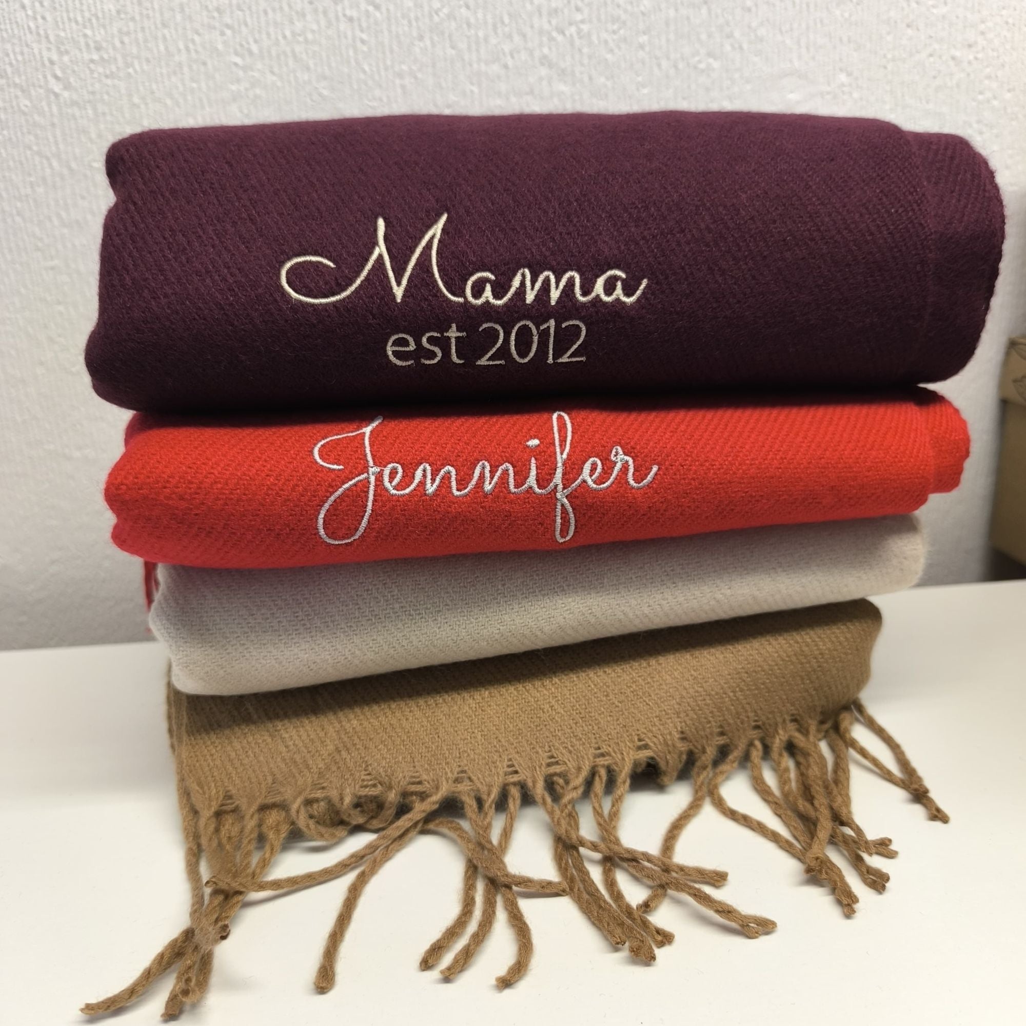 Embroidered Personalised Scarf for Women & Men