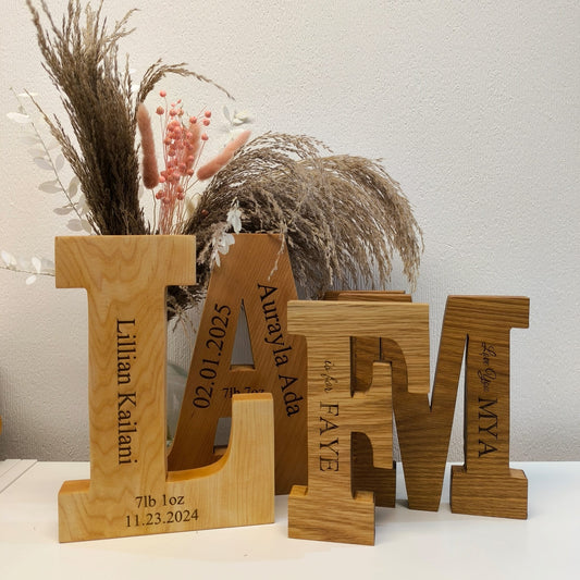 Personalised Solid Wooden Letter / Handcrafted Nursery Decor