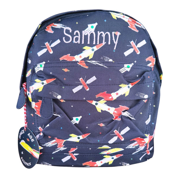 Personalised Embroidered Backpack for Kids - Space & Rockets