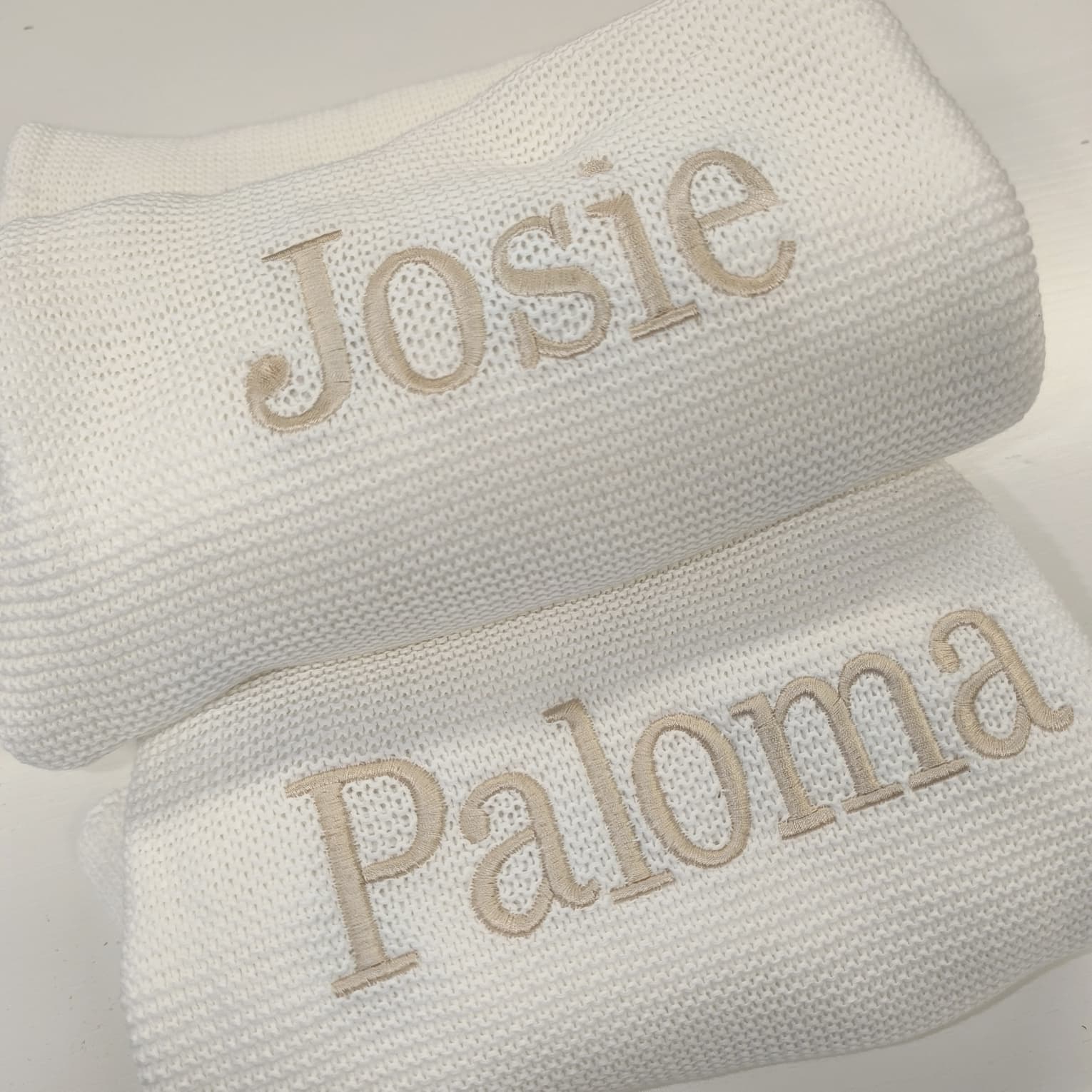Ruffle Edge Personalised Baby Blanket - Embroidered Name
