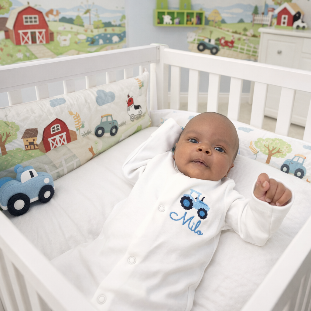 Personalised Tractor Sleepsuit for Boys