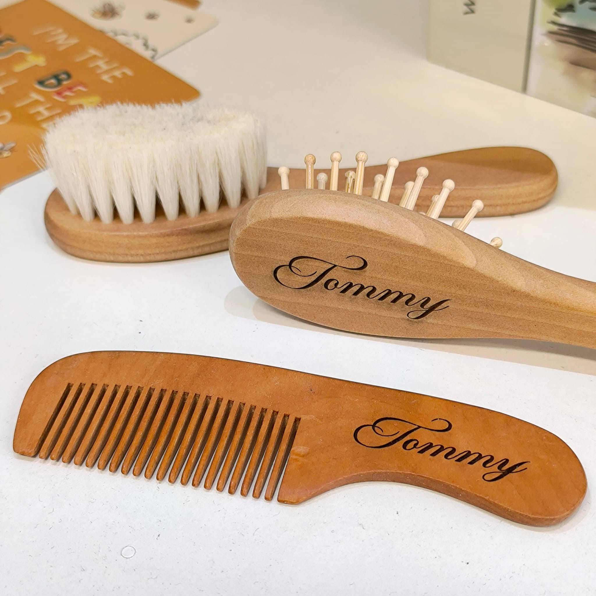 Personalised Baby Brush & Comb Set - 3 Piece