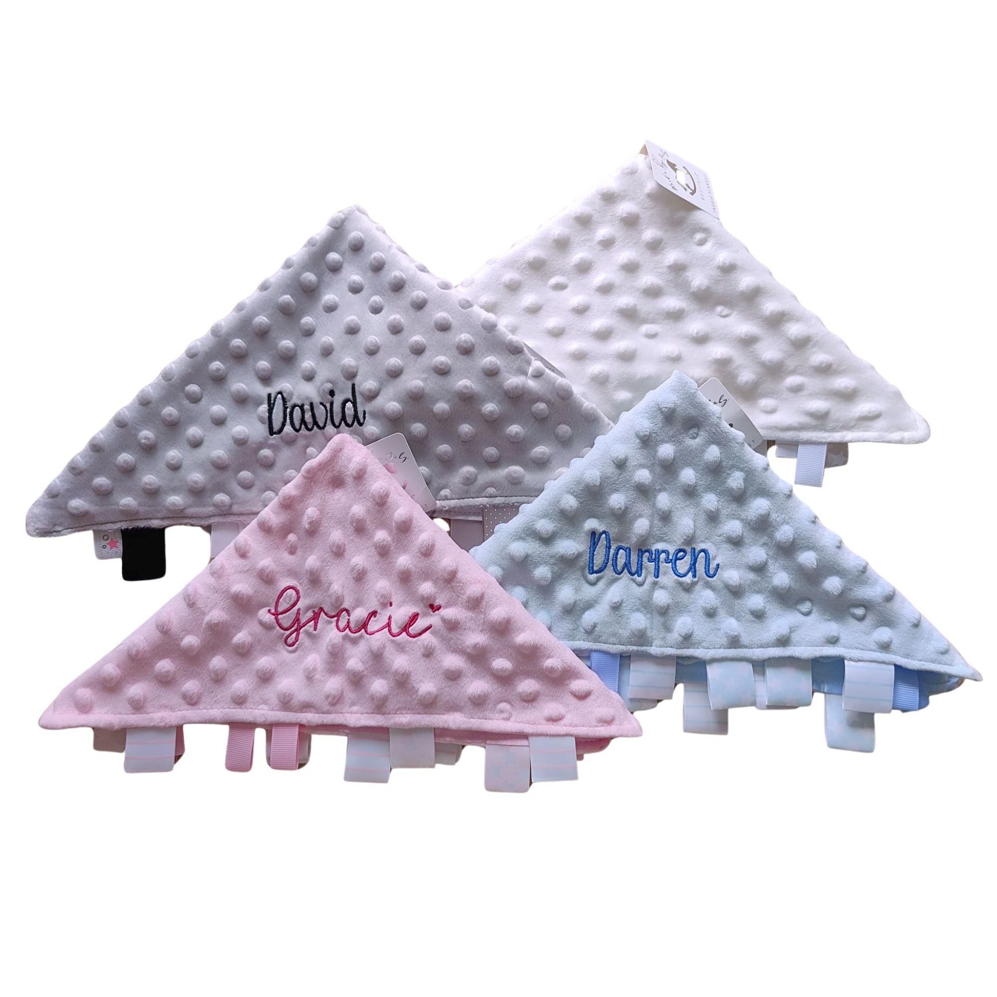 Personalised Taggie Comfort Blanket for Baby Boy or Girl