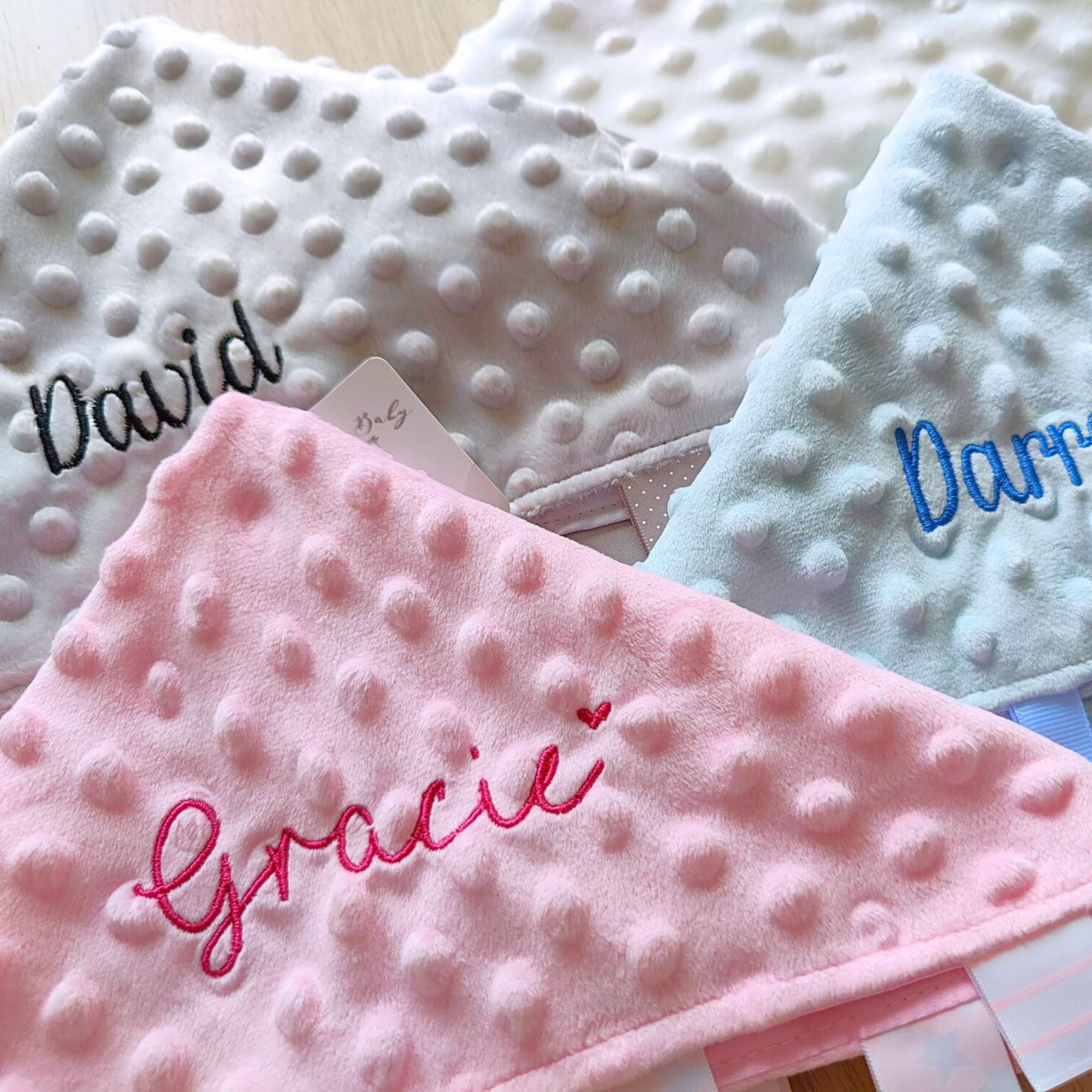 Personalised Taggie Comfort Blanket for Baby Boy or Girl