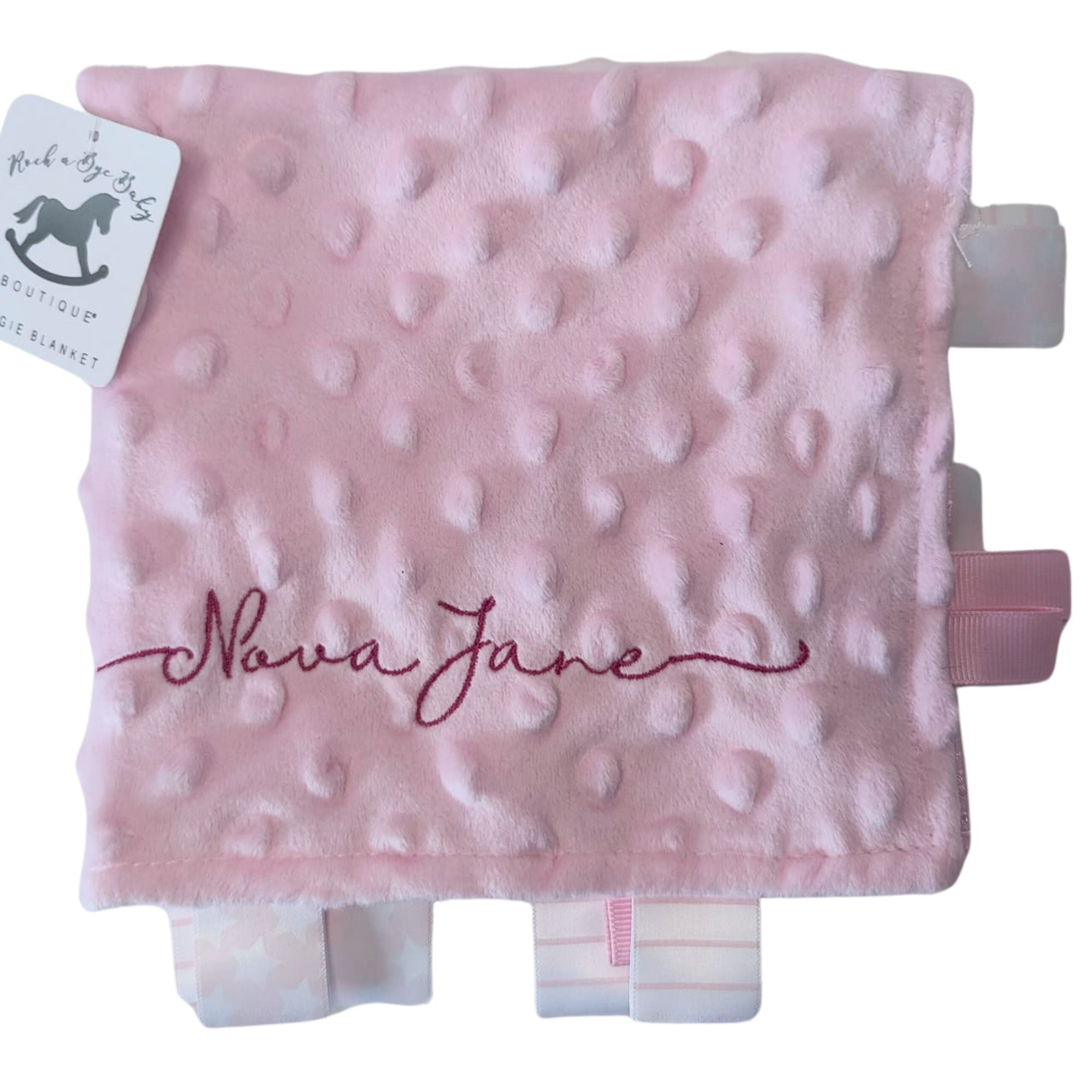 Personalised Baby Comforter for Girls and Boys with Ribbons