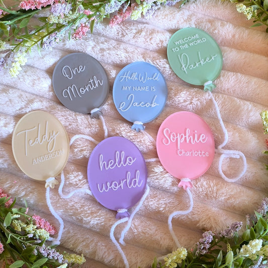 Personalised Baby Announcement Balloon / Baby Milestone