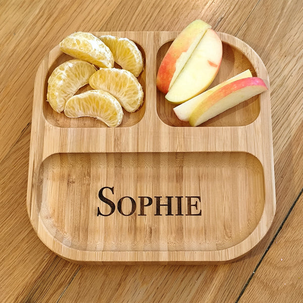 Personalised Square Bamboo Plate for Baby