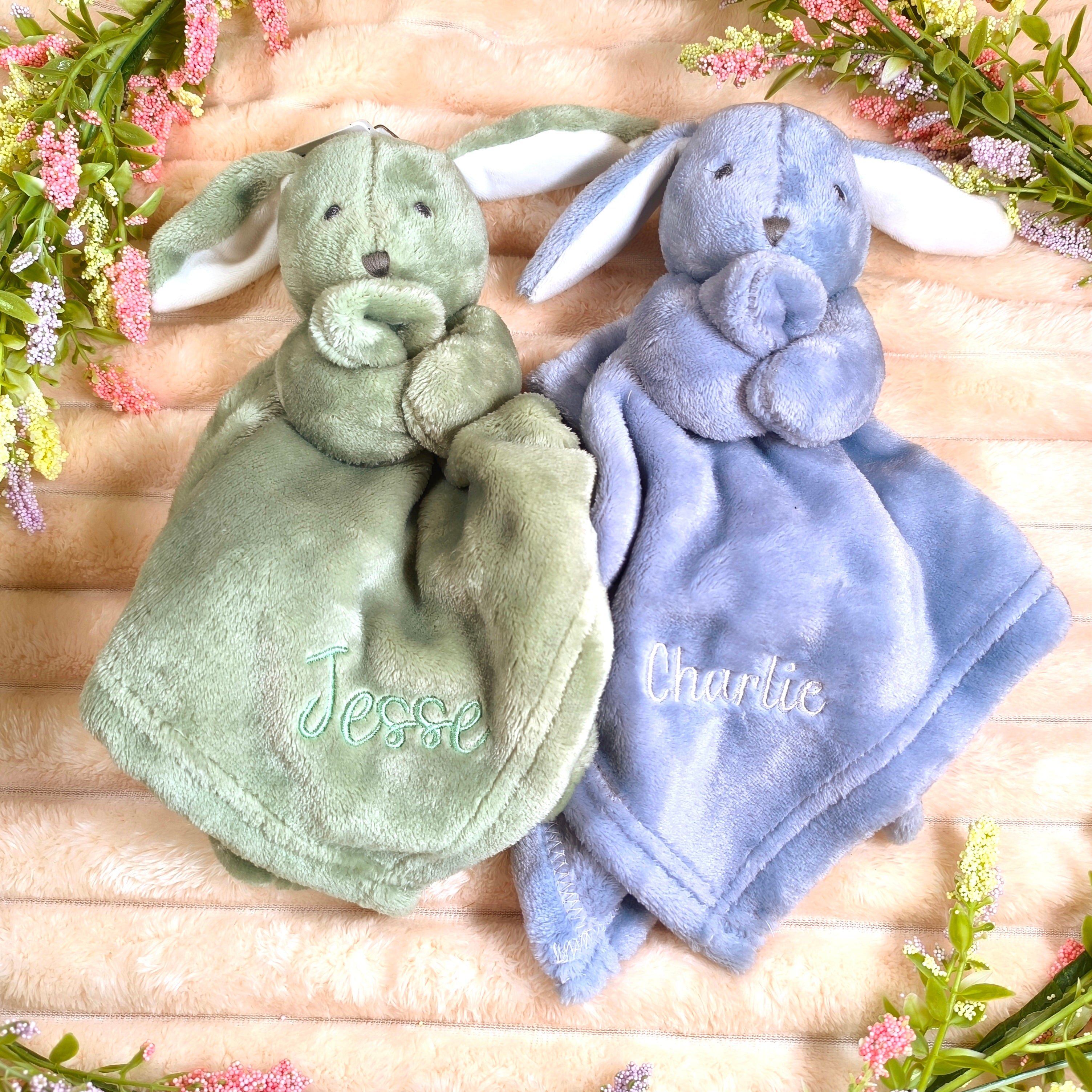 Personalised Bunny Comforter Baby Comfort Blanket We Three Bears