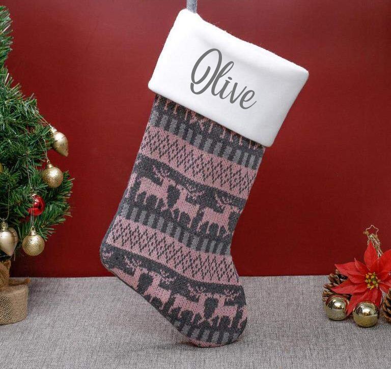 Personalised Nordic Reindeer Christmas Stocking