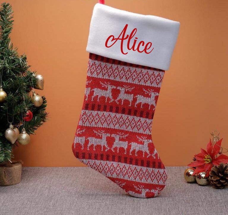 Personalised Nordic Reindeer Christmas Stocking
