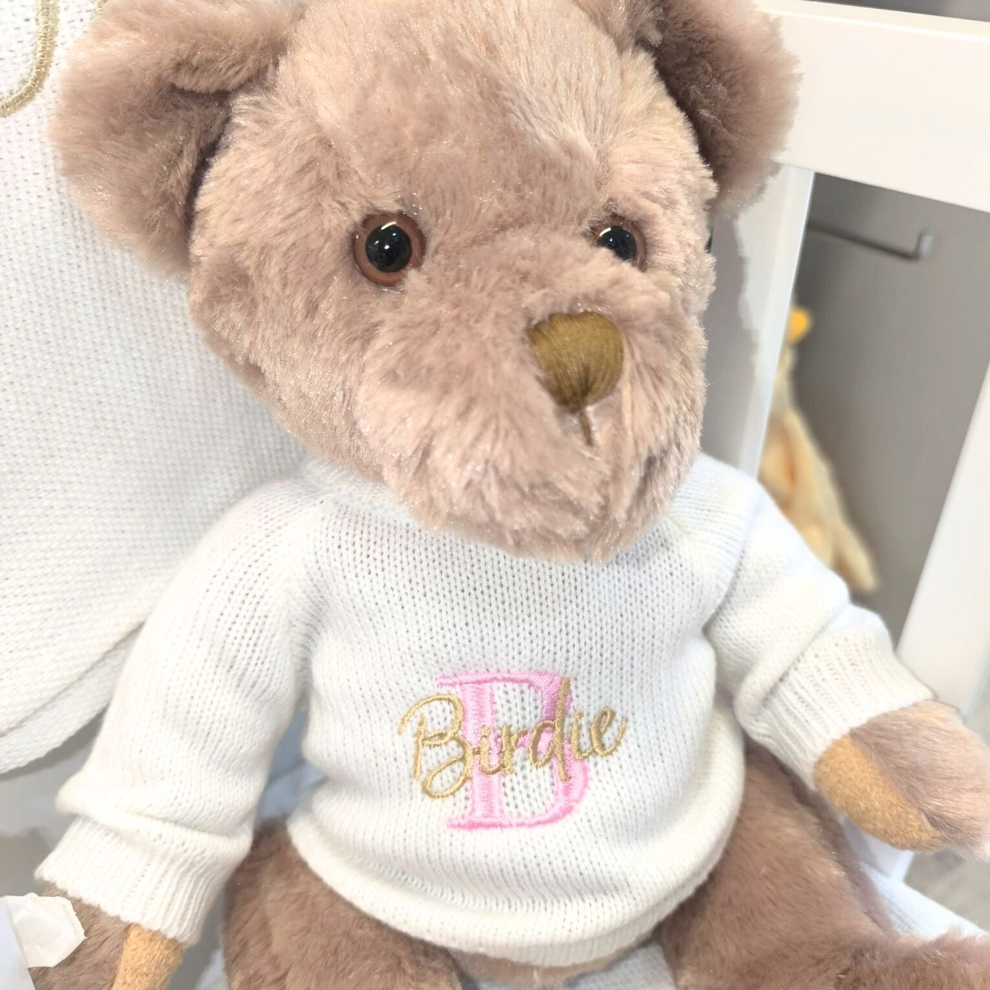 Personalised Classic Teddy Bear with Embroidered Jumper - 27cm