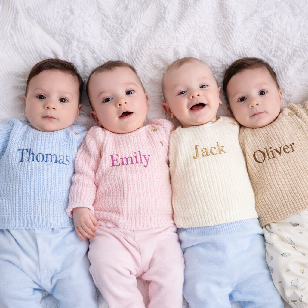 Personalised Knitted Baby Jumper - Dandelion Clothing