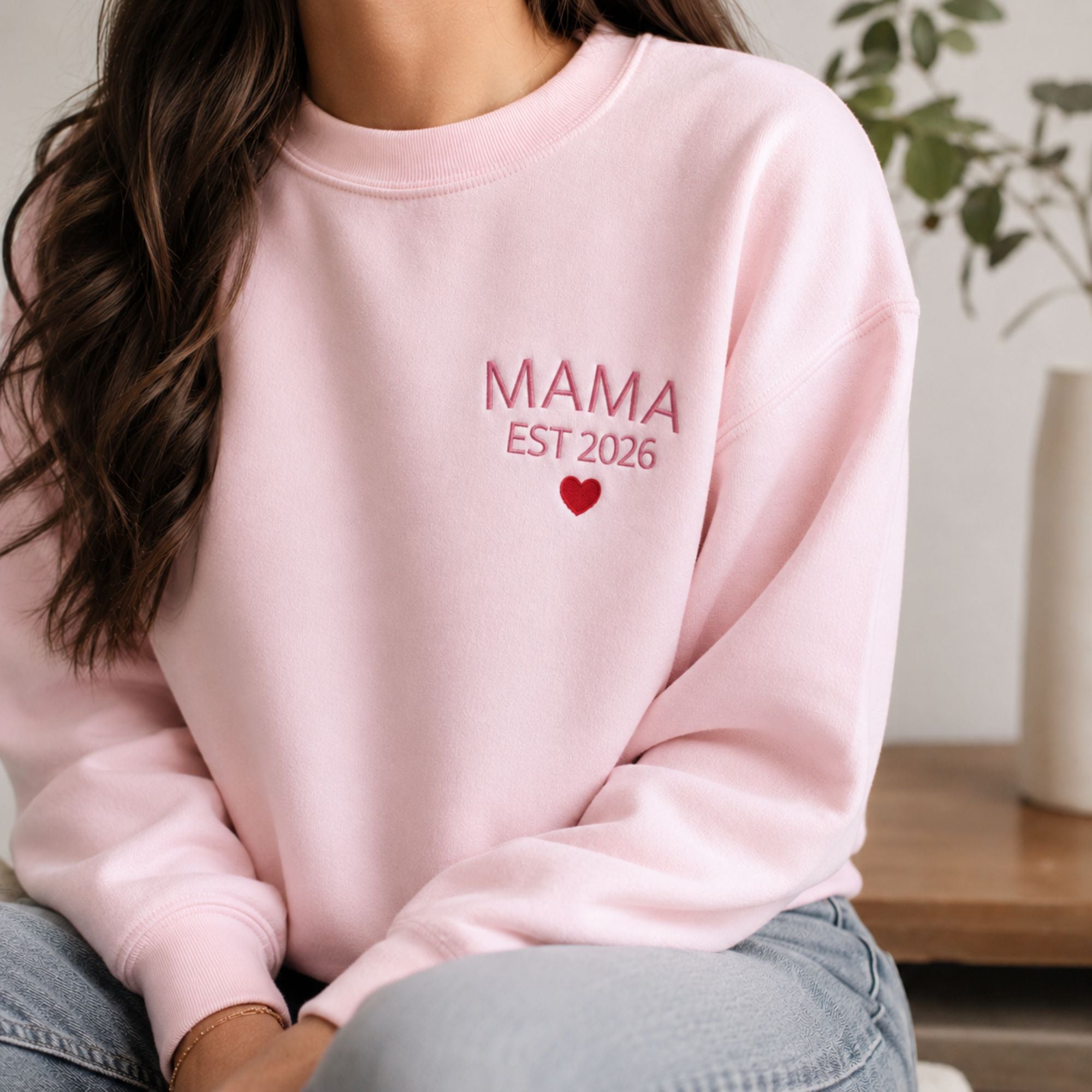 Embroidered Mama Est Sweatshirt