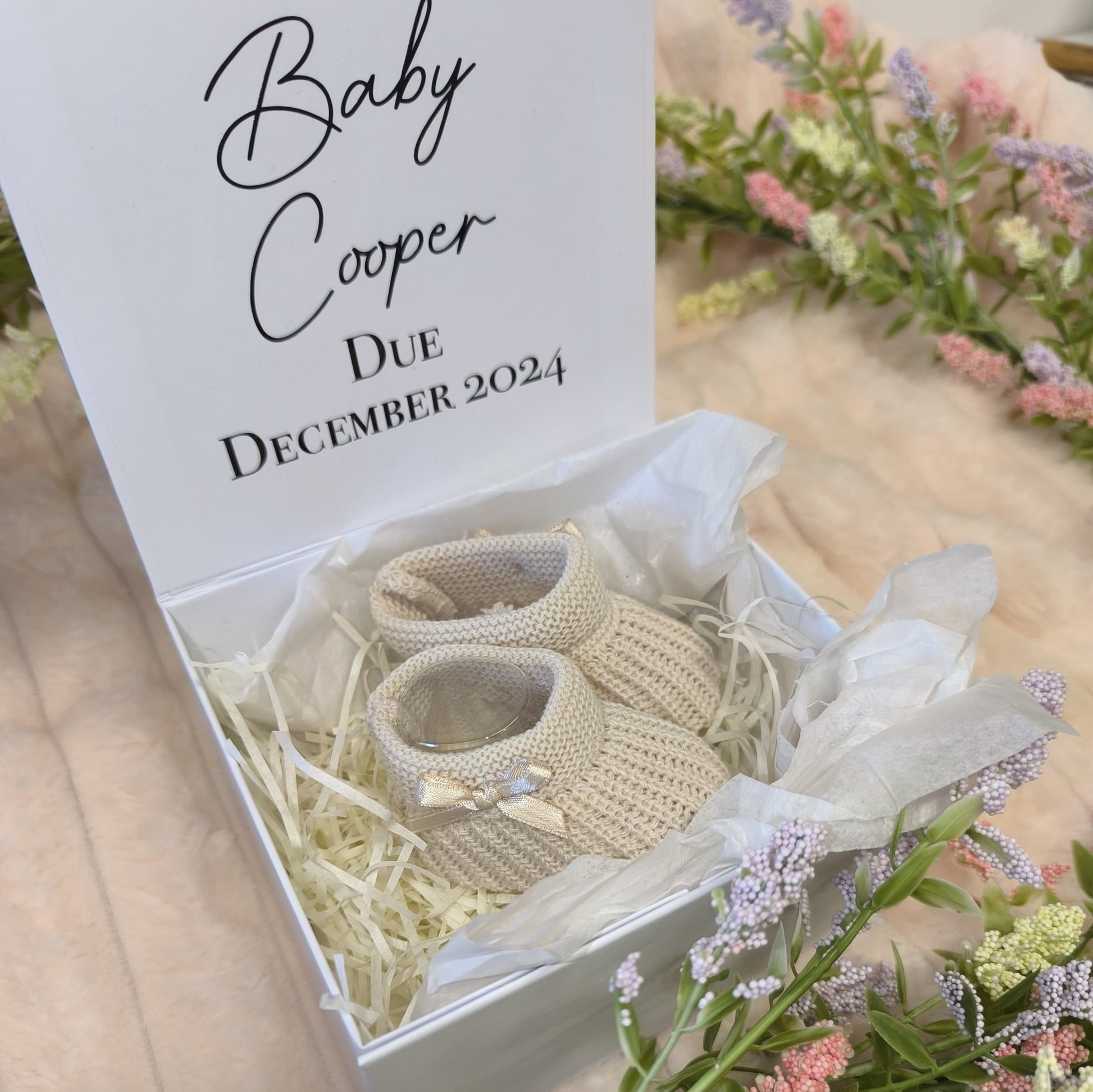 Personalised Pregnancy Announcement Box with Custom Message