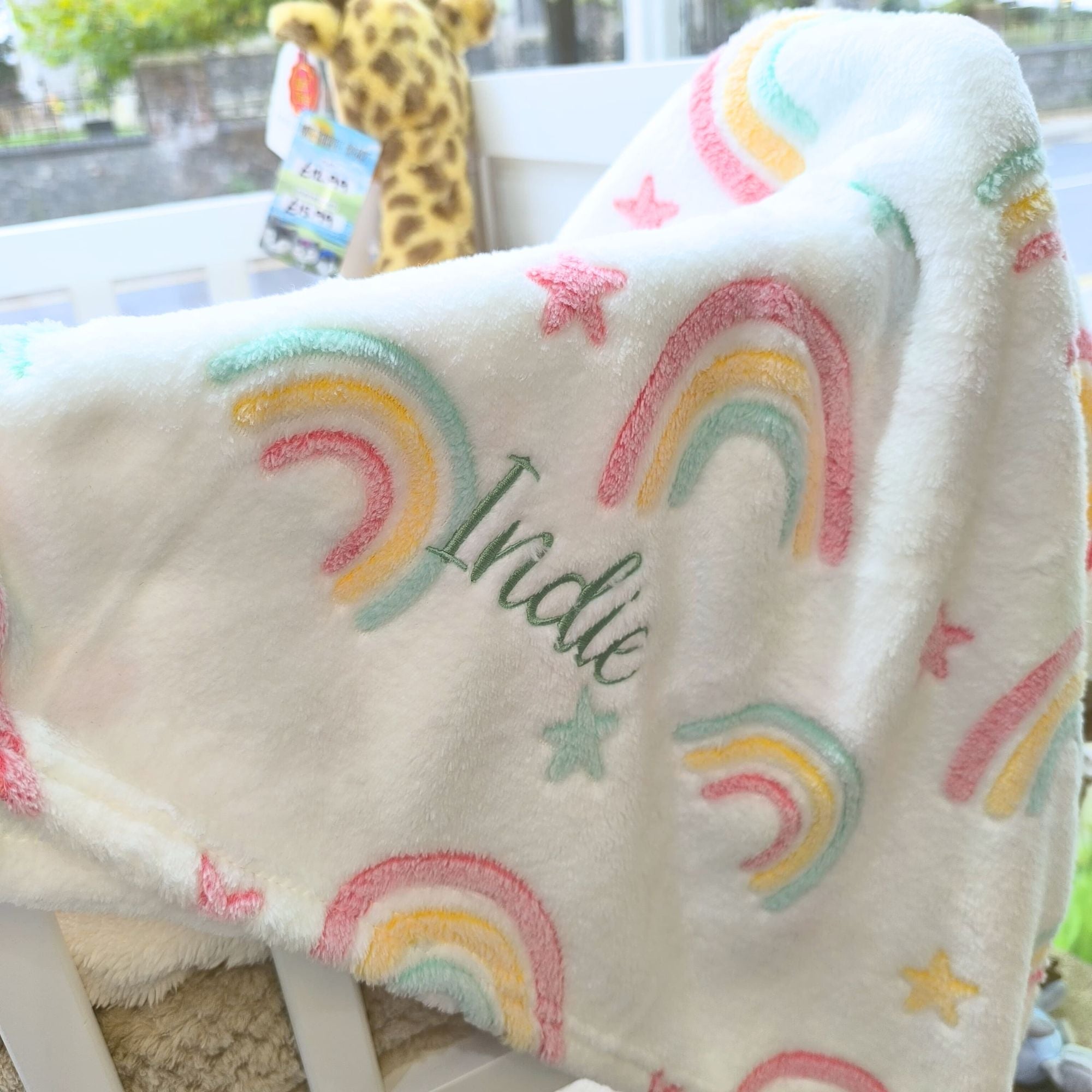 Personalised Rainbow Baby Blanket