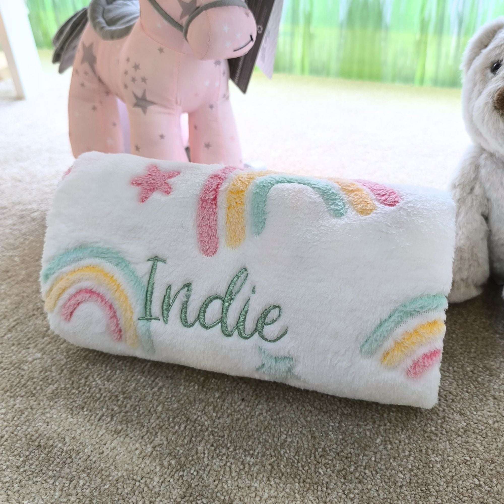 Personalised Rainbow Baby Blanket