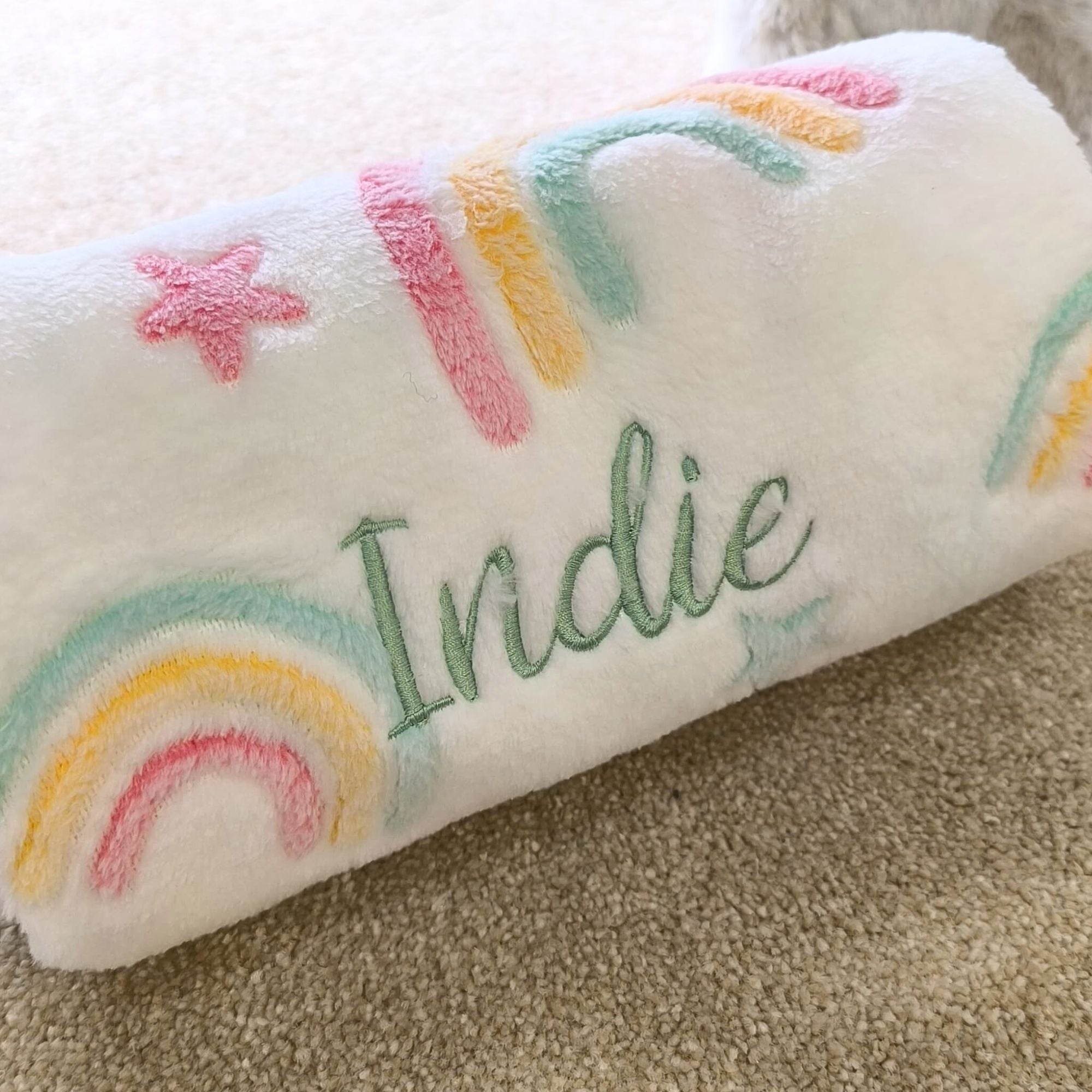 Personalised Rainbow Baby Blanket