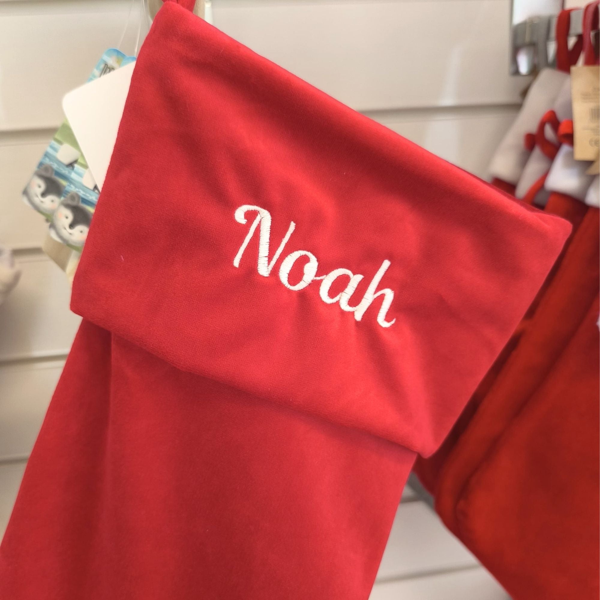 Personalised Christmas Stocking with an Embroidered Name