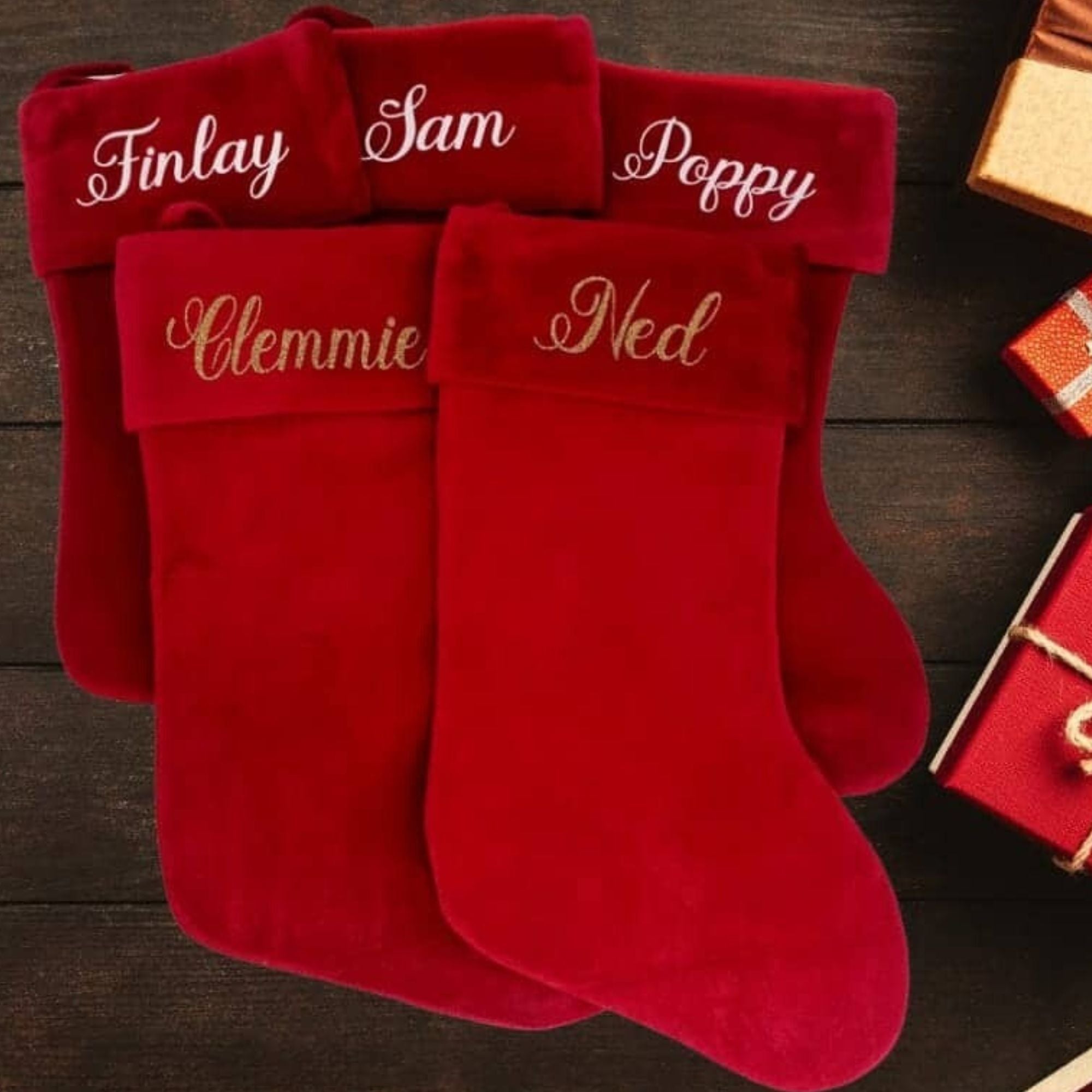 Personalised Red Velvet Stocking