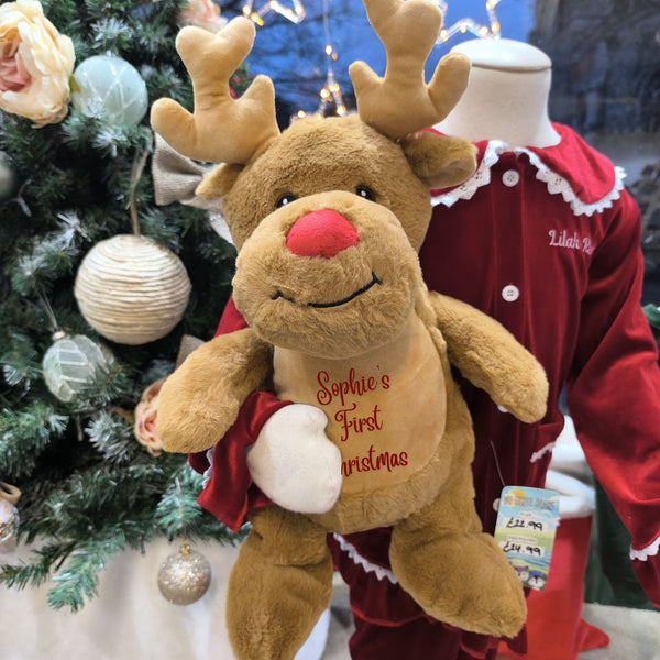 Personalised Christmas Reindeer Soft Toy