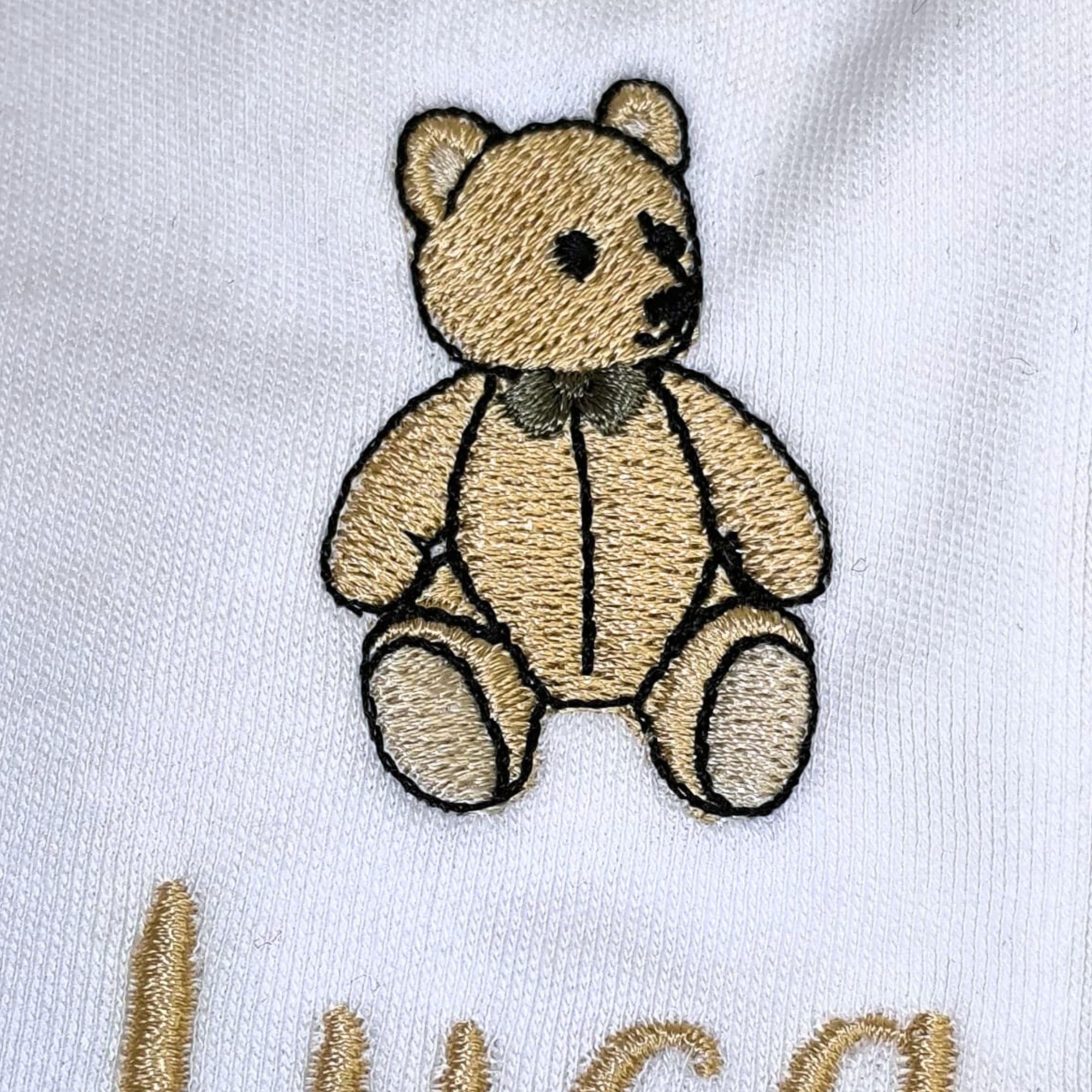 Personalised Teddy Bear Sleepsuit with Baby Name