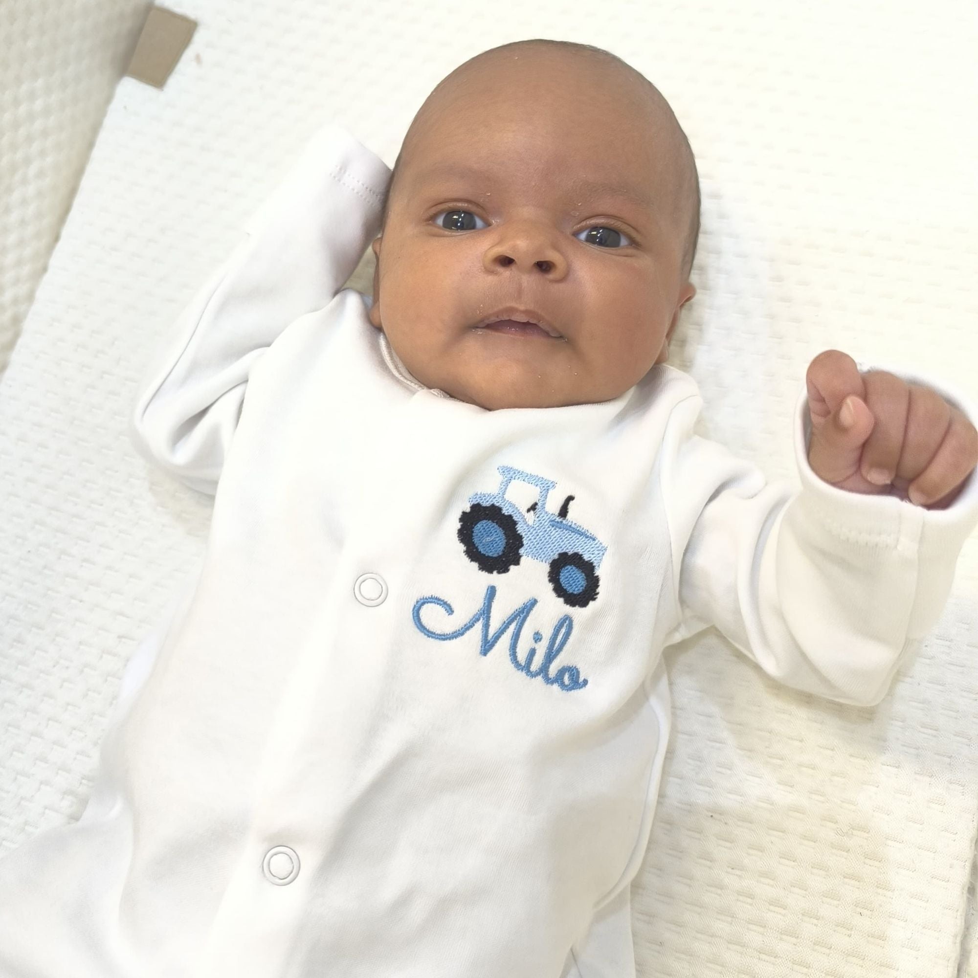 Personalised Tractor Sleepsuit for Boys