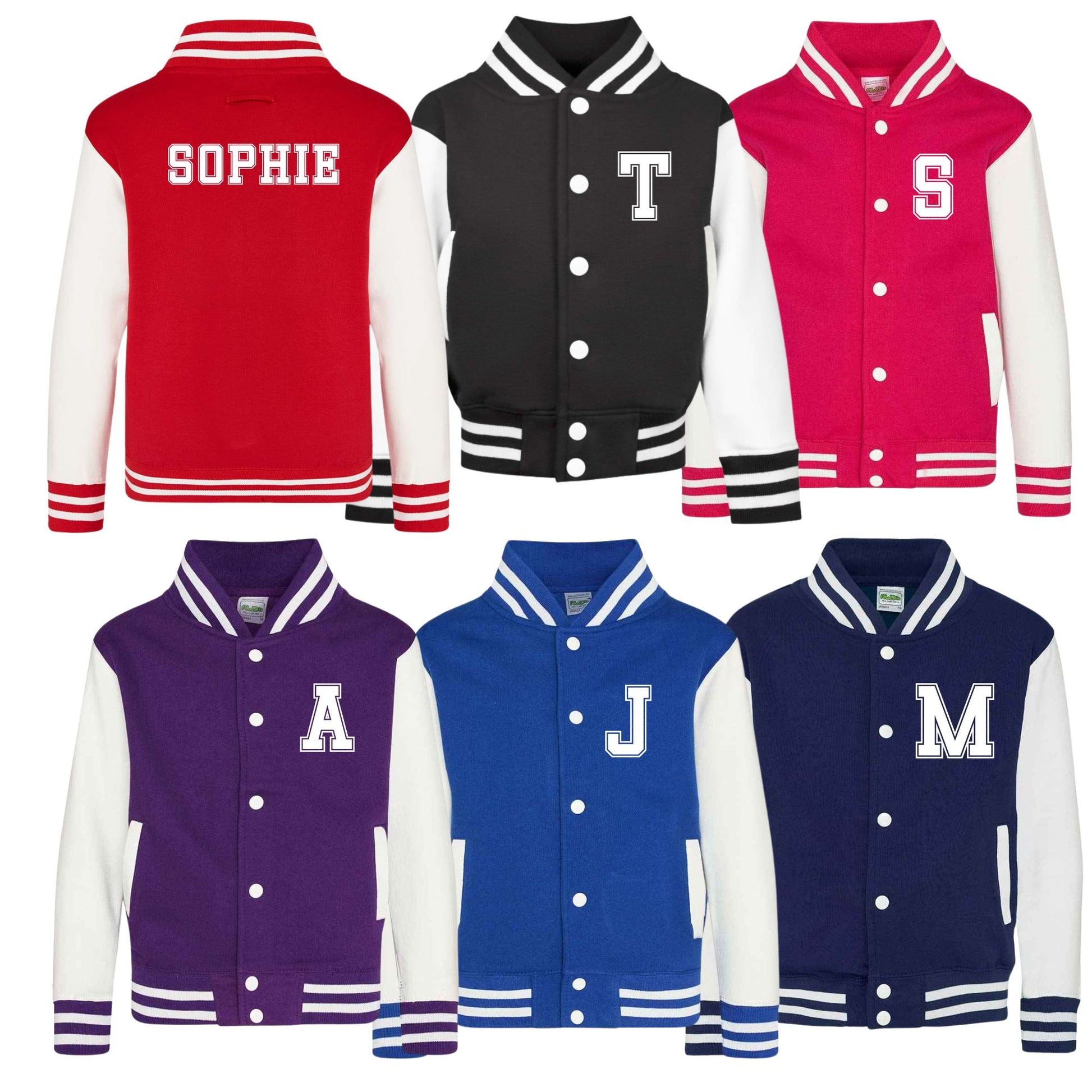 Personalised Kids Varsity Jacket - Letterman Style