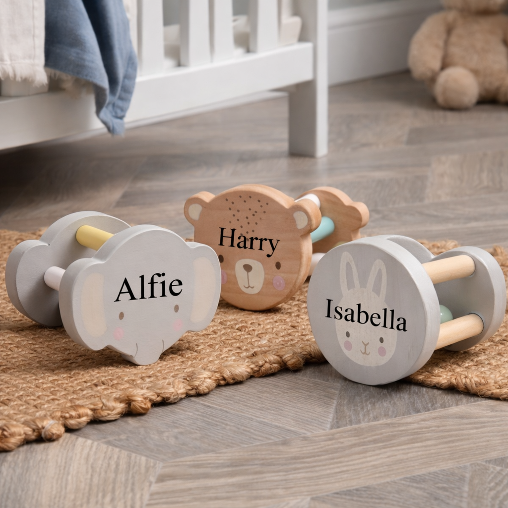 Bambino Children's Drum Rattle - Personalised Wooden Toys