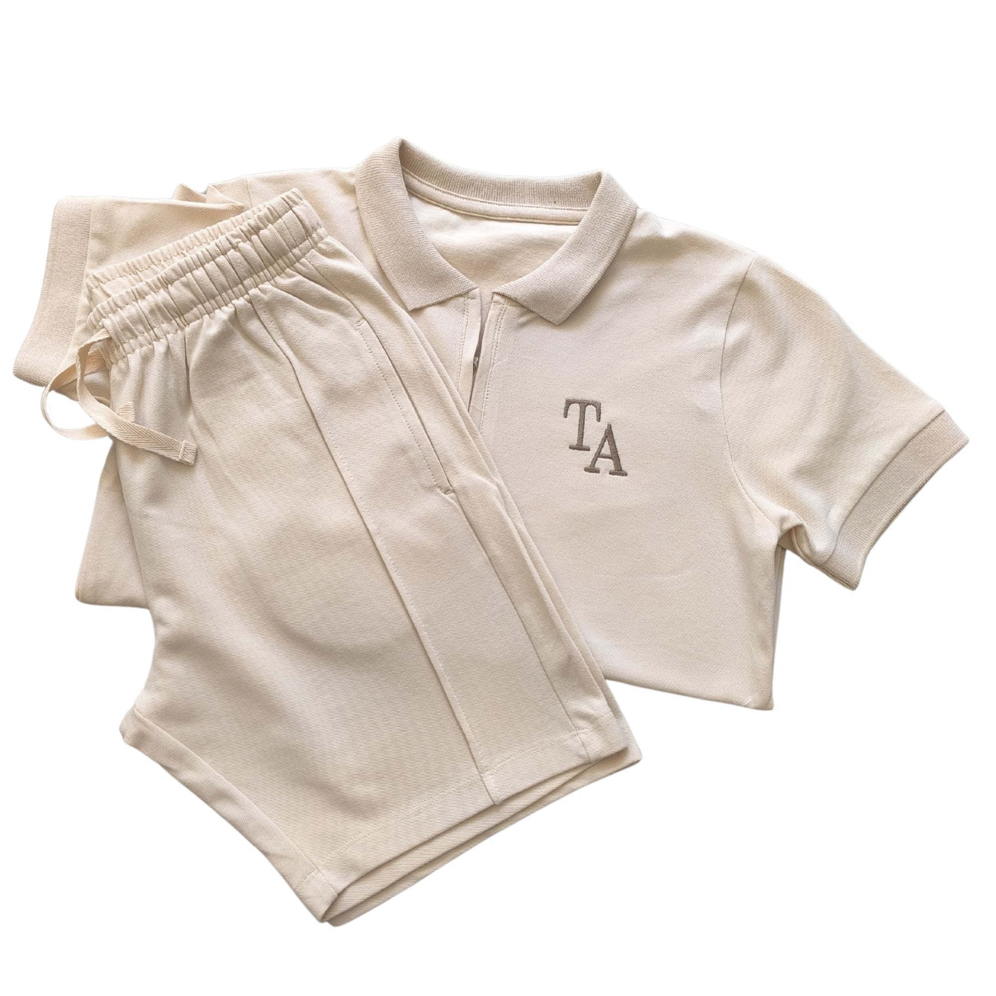 Personalised Boys Polo and Shorts Set with Embroidered Initials