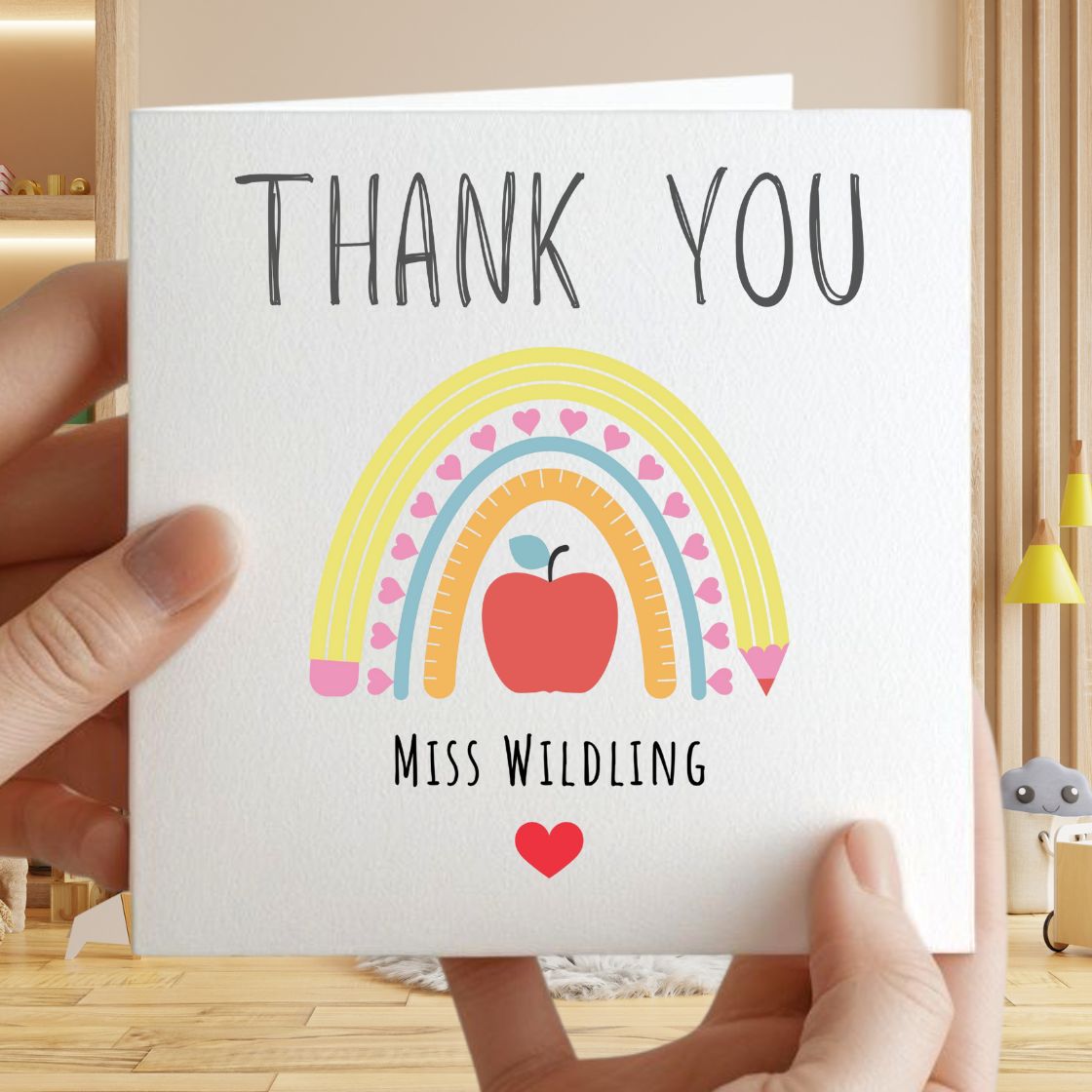 Personalised Thank You Greeting Card for Teacher - 6x6"